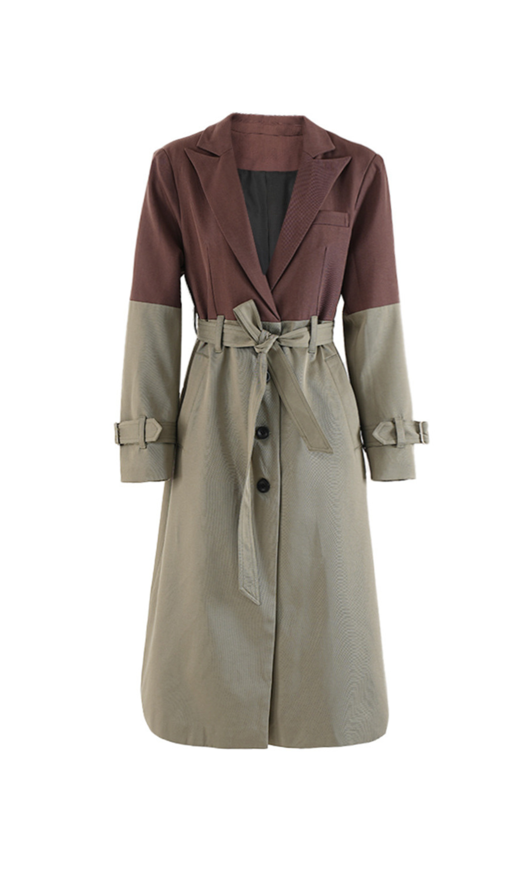 1_f175a164-7324-4a52-b4e5-663aeedeed34 BELTED BLAZER TRENCH COAT, BROWN GRAY OVERSIZED WORK