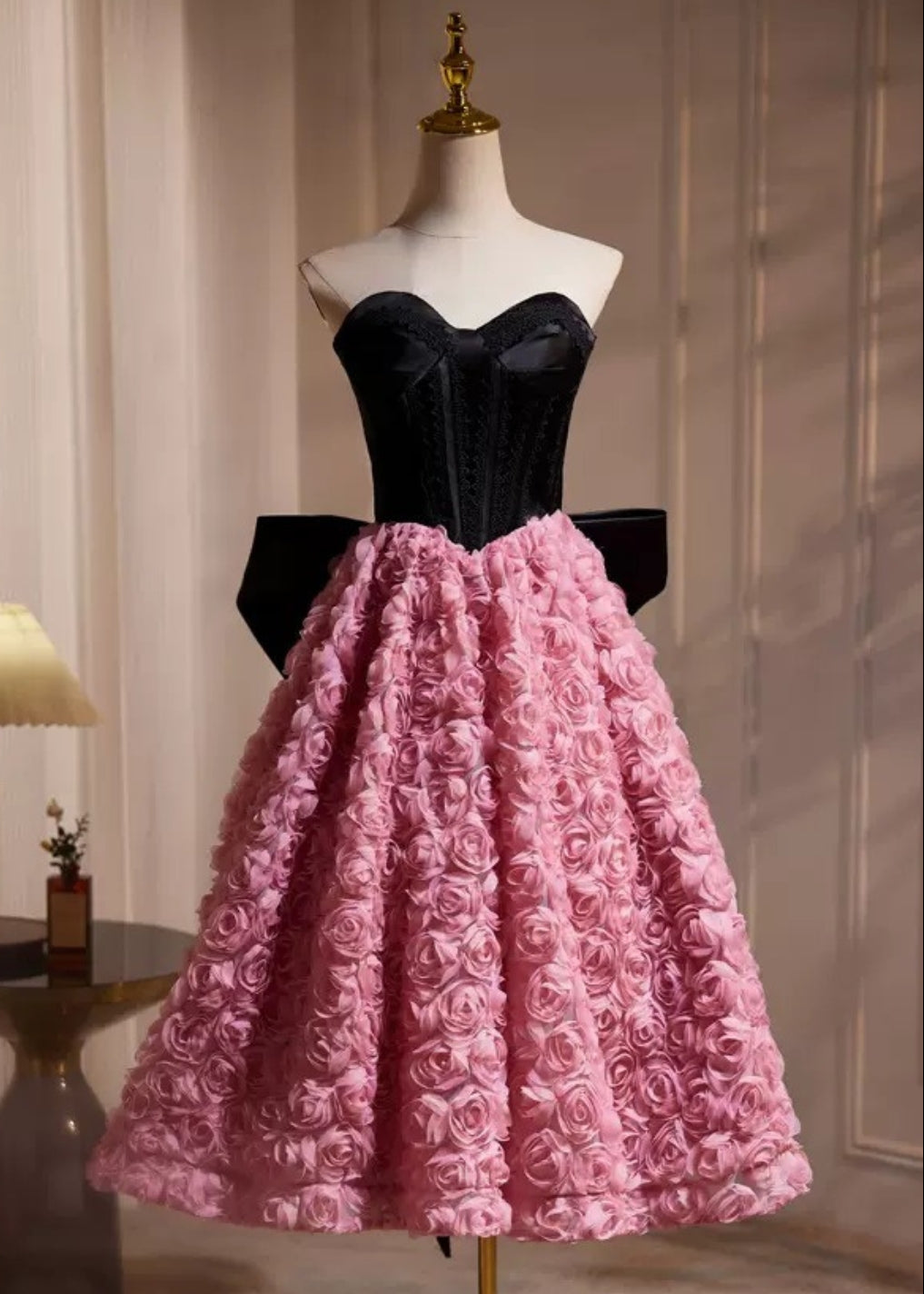 BLOOM STRAPLESS BOW DRESS, A-LINE, WEDDING GUEST