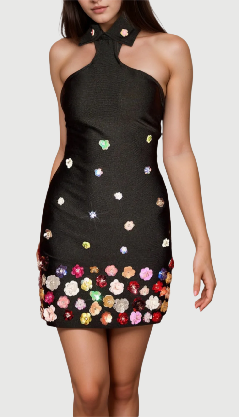 1_f57fad26-91ac-4984-8102-ce80e1d69155 HALTER FLORAL EMBELLISHED MINI DRESS FOR WEDDING
