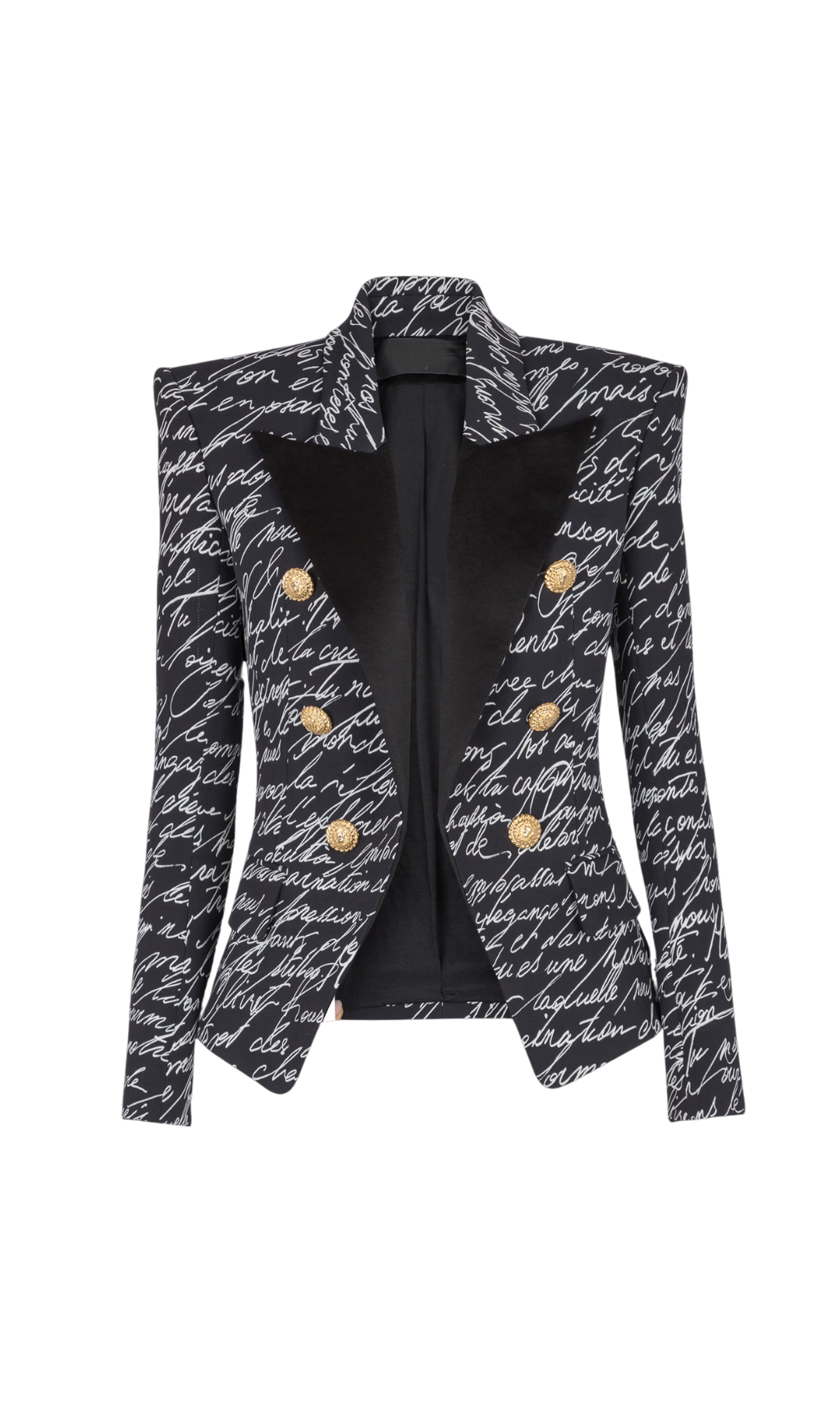 BLACK SINGLE BUTTON ALPHABET JACKET