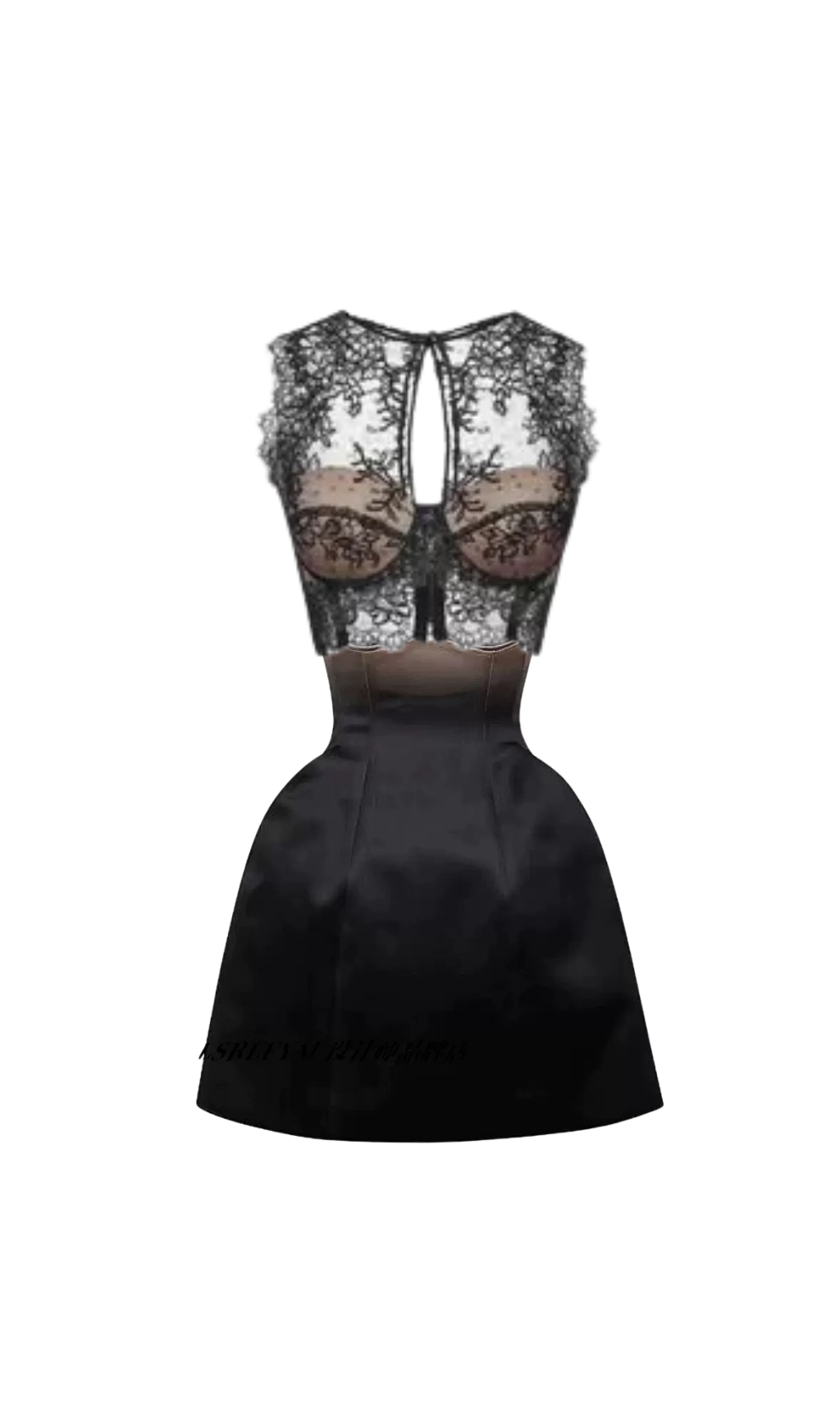 NUDE OMBRE BLACK CORSET MINI SKIRT SET, BODYCON