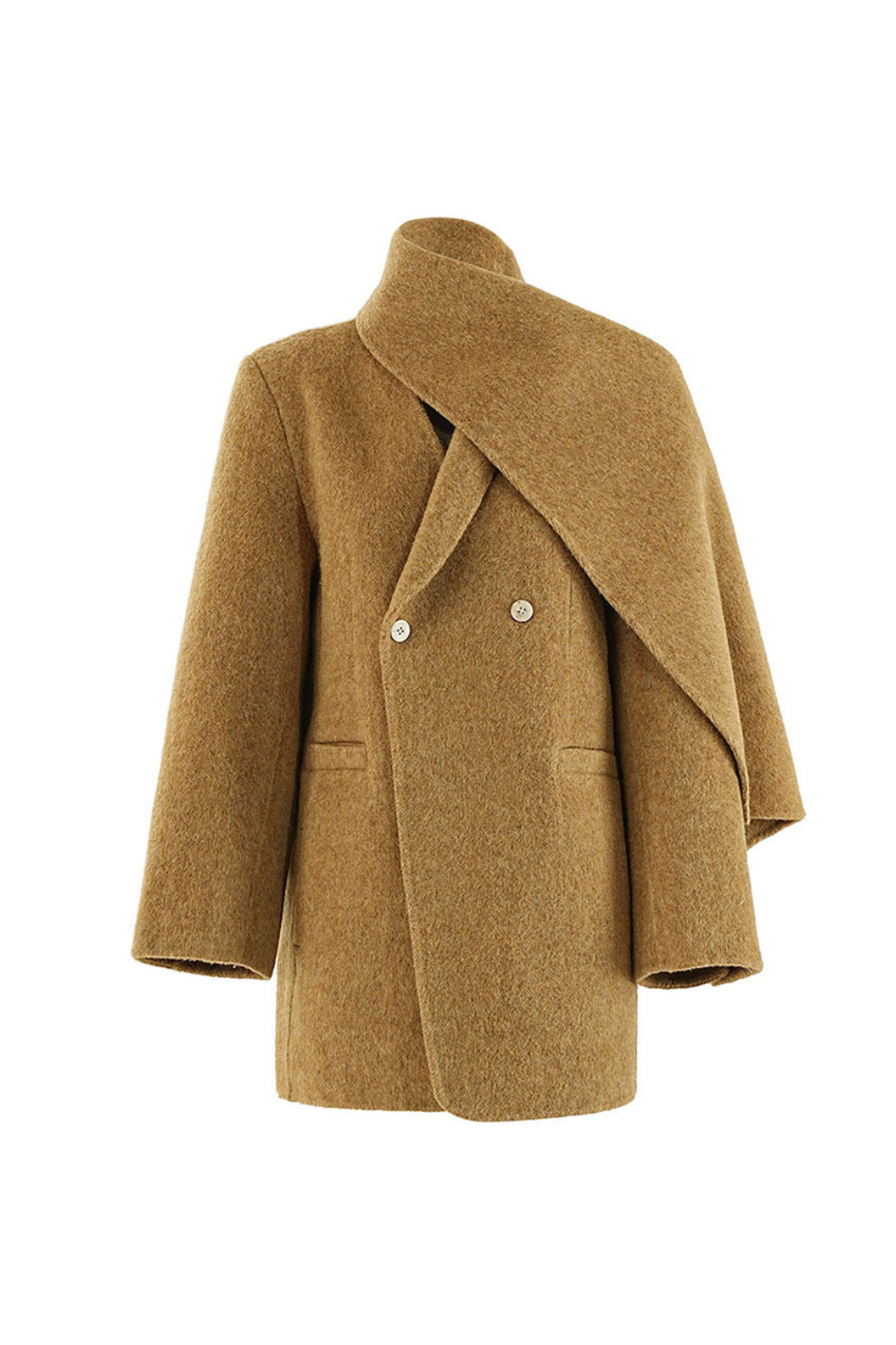 CLASSIC KHAKI WOOL COAT FOR WINTER