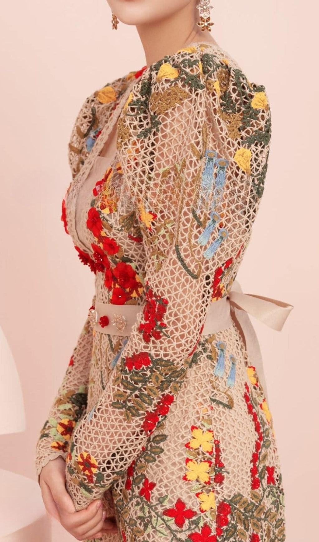FLORAL EMBROIDERY MINI DRESS, A-LINE, GARDEN PARTY