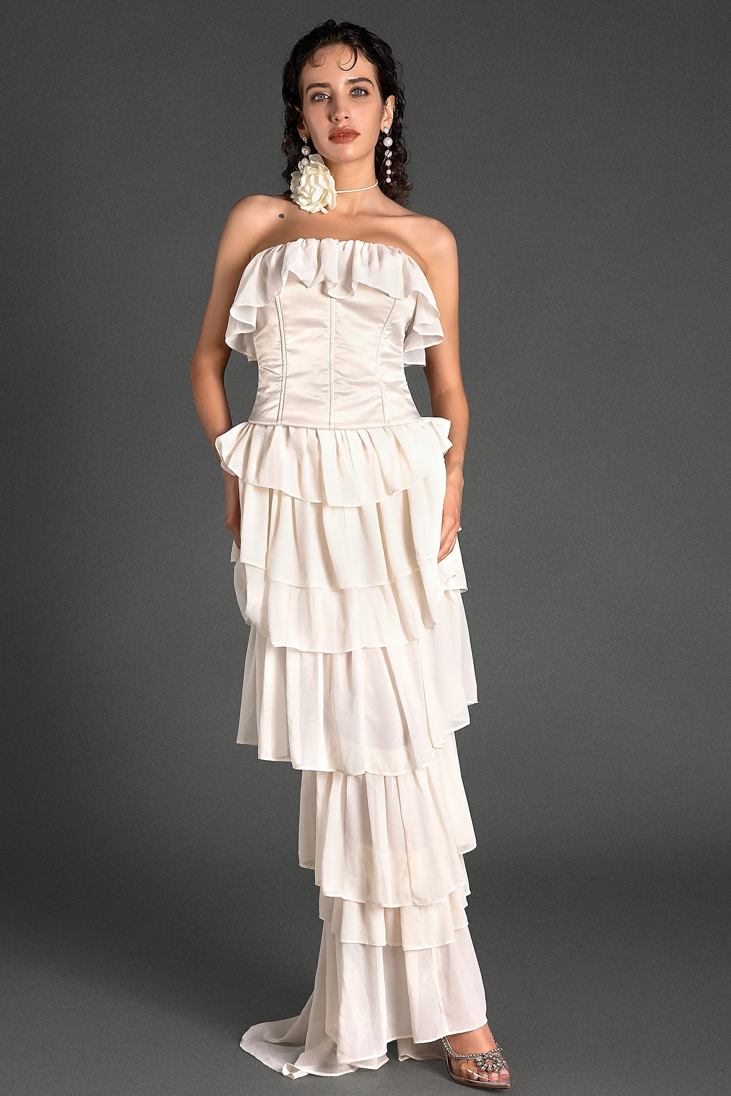 1_fdb09cb4-2f8f-41ba-a8d1-f5a084c6dff0 STRAPLESS RUFFLE CORSET DRESS FOR PARTY