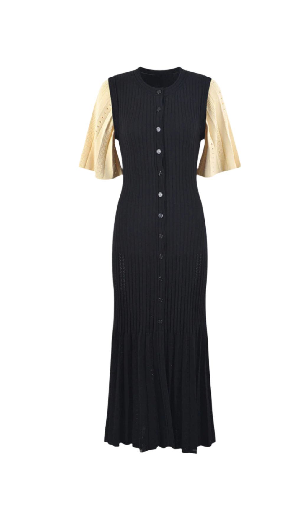 BEULAH KNIT MIDI DRESS, BLACK COCKTAIL