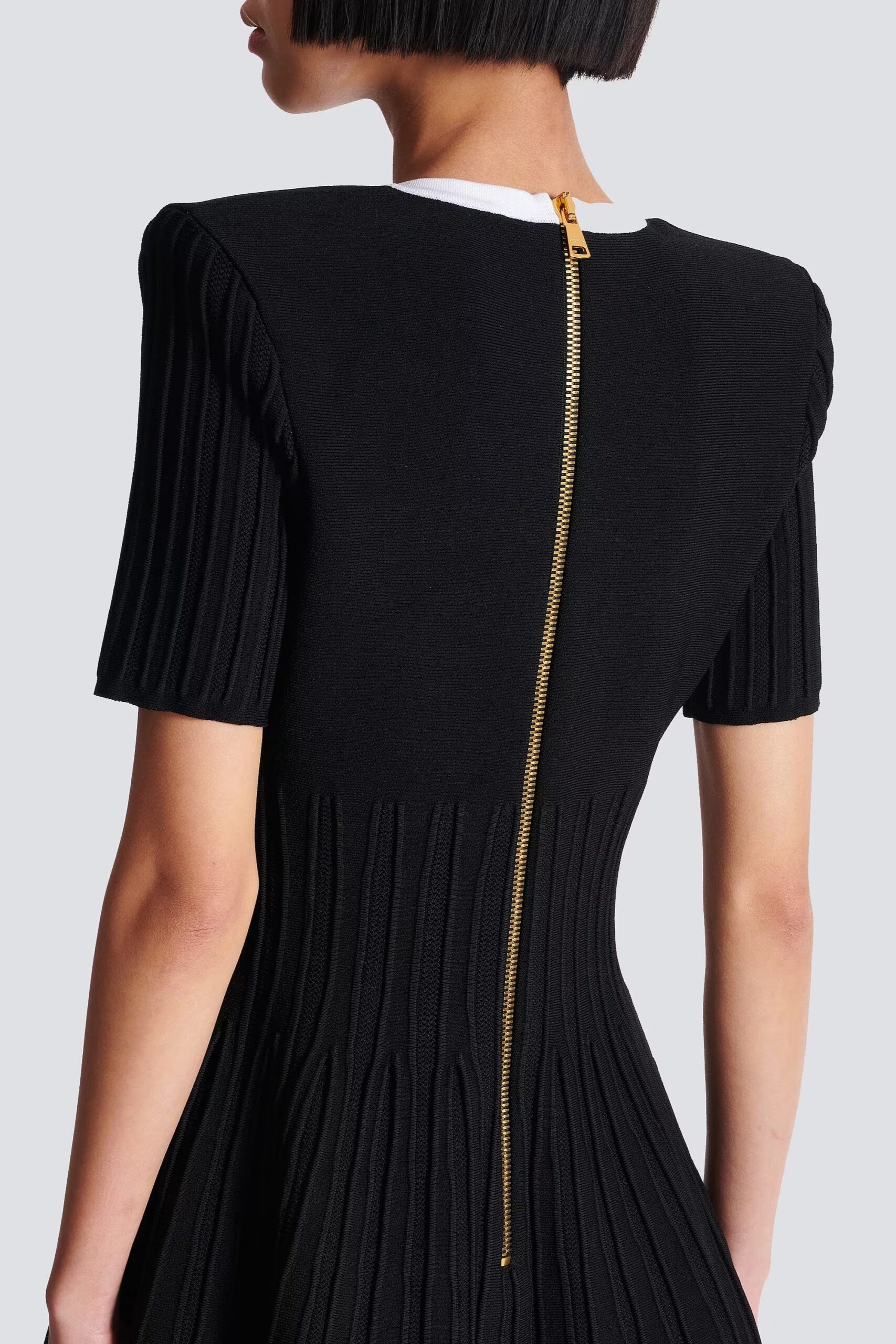 TWO-TONE A-LINE KNIT DRESS FOR WORK