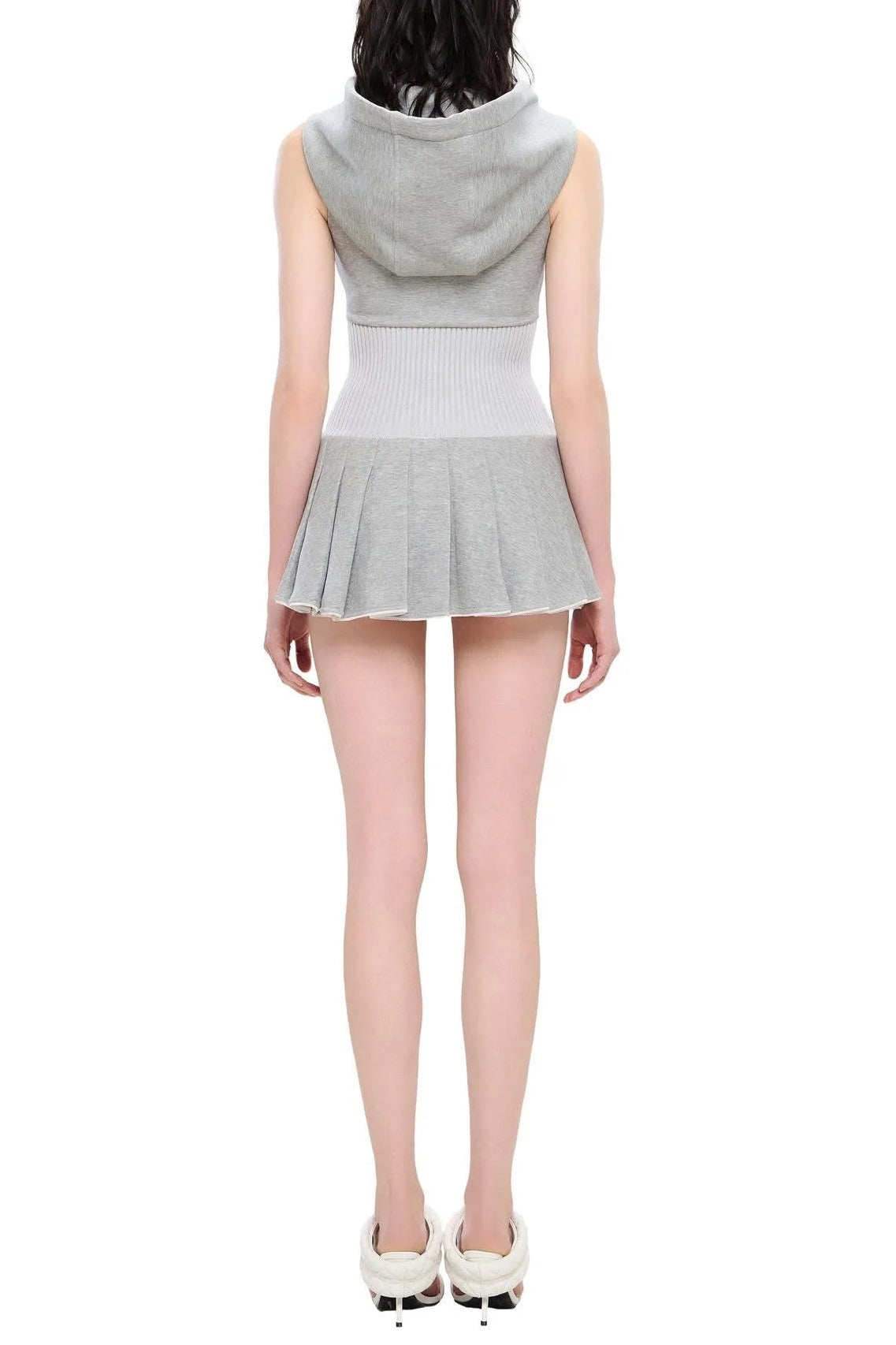 CLIFFA SLEEVELESS KNIT MINI DRESS GREY CASUAL