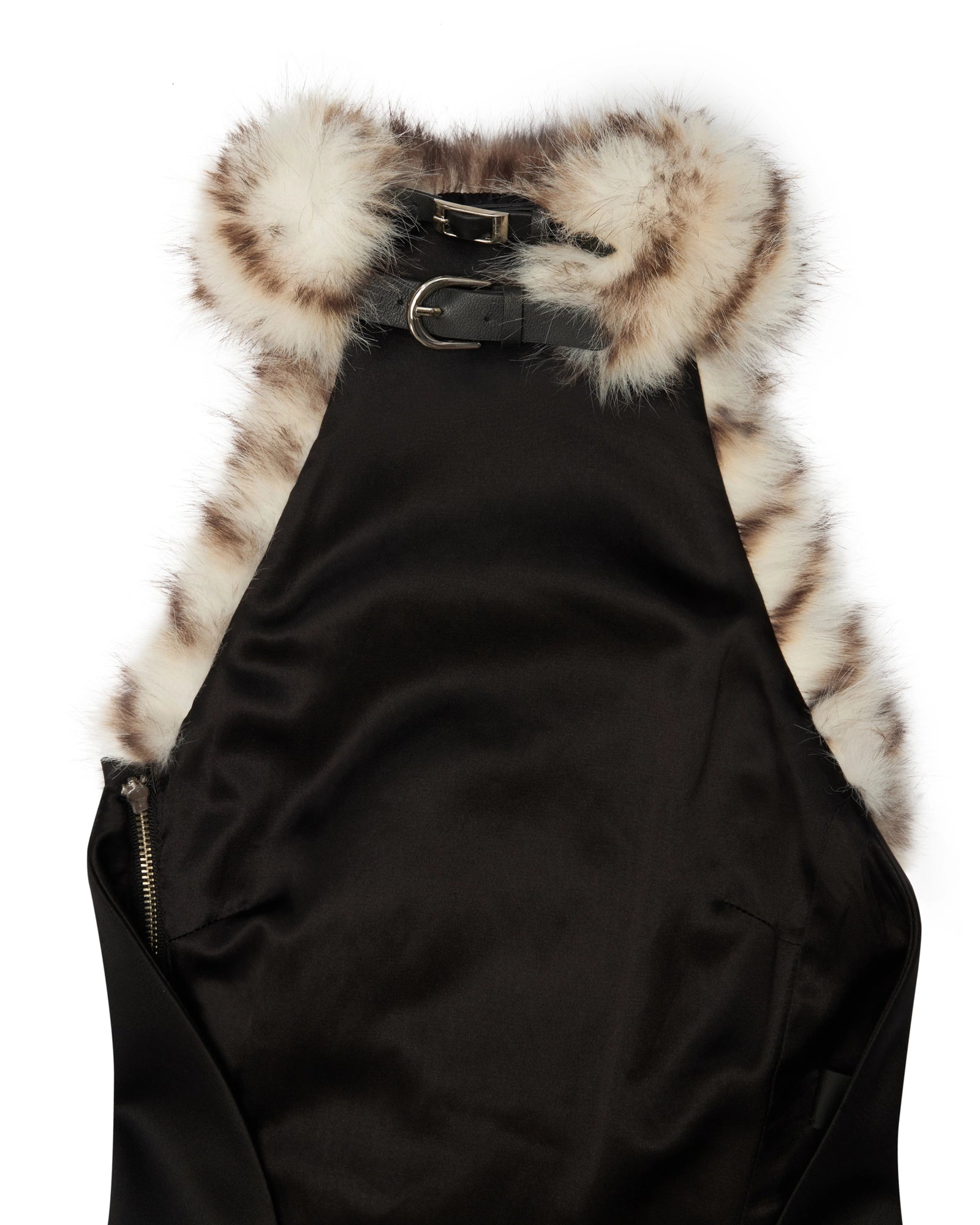 DORA FURRY HALTER BACKLESS TOP FOR PARTY