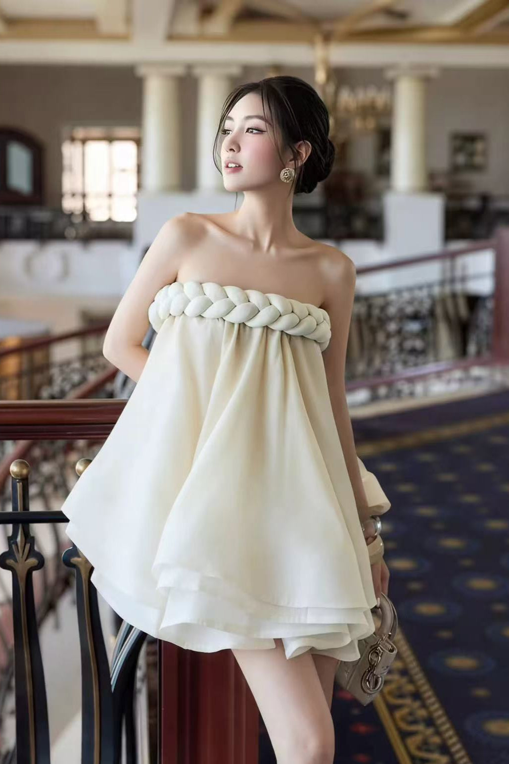 HEMP ROPE TUBE TOP TUTU SKIRT BEIGE BOHO