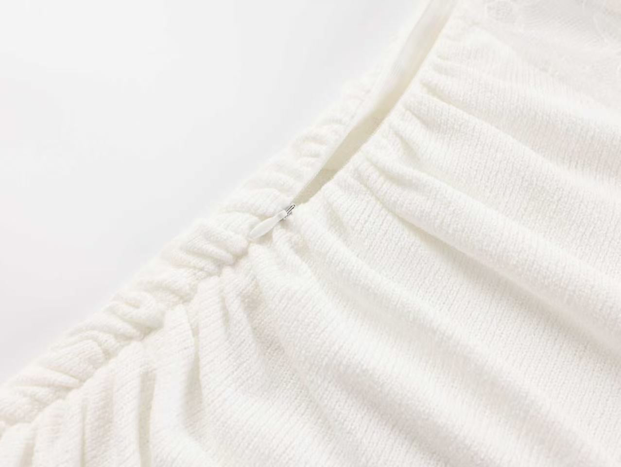 WHITE LACE STRAPLESS PARTY MINI DRESS