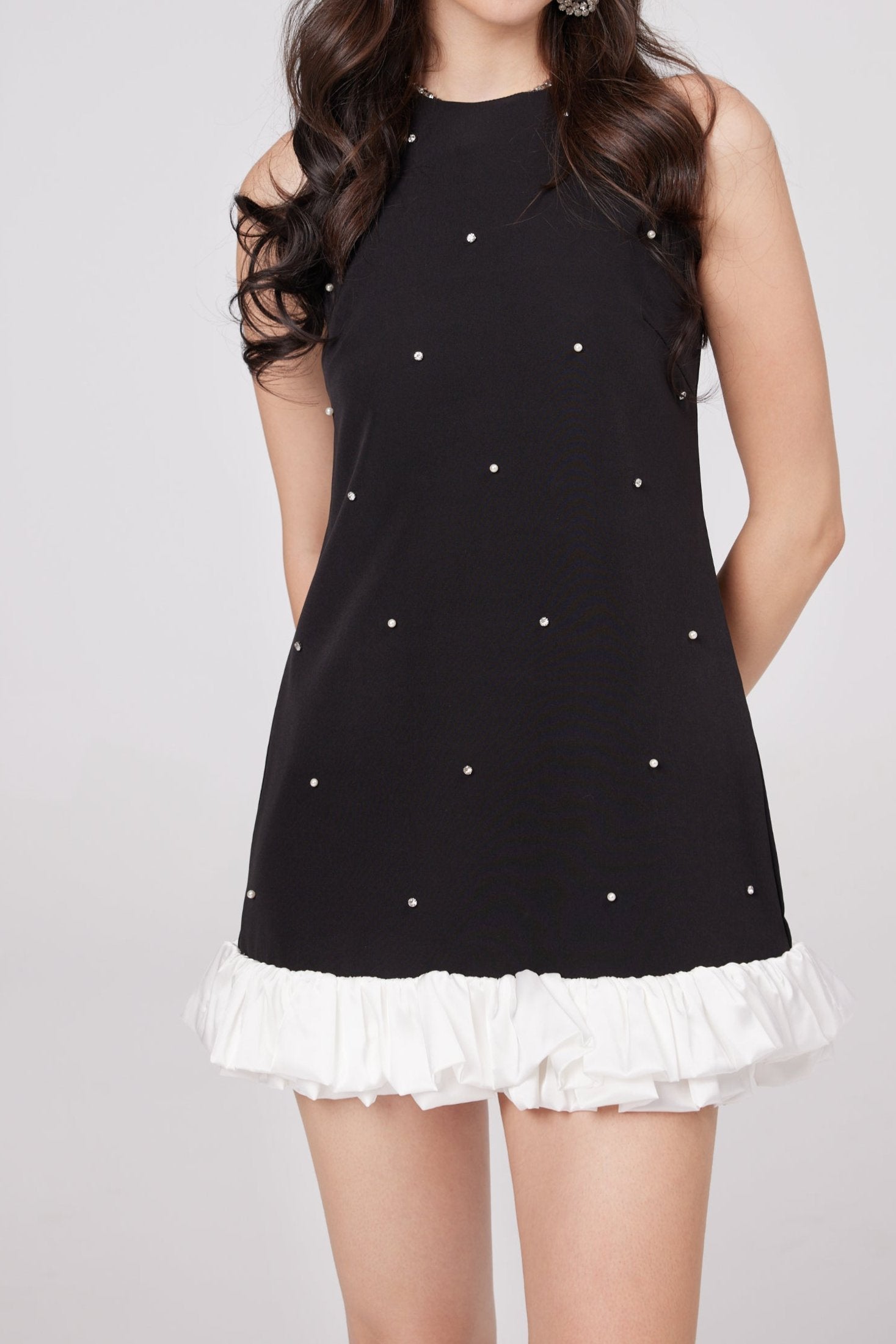 OFF SHOULDER BLACK MINI DRESS FOR PARTY