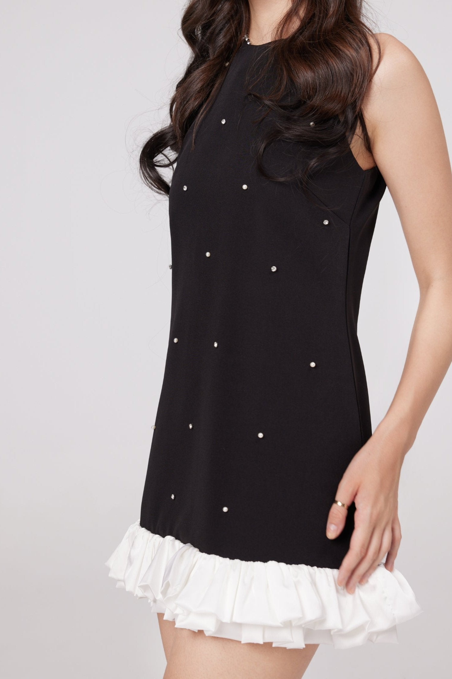 OFF SHOULDER BLACK MINI DRESS FOR PARTY