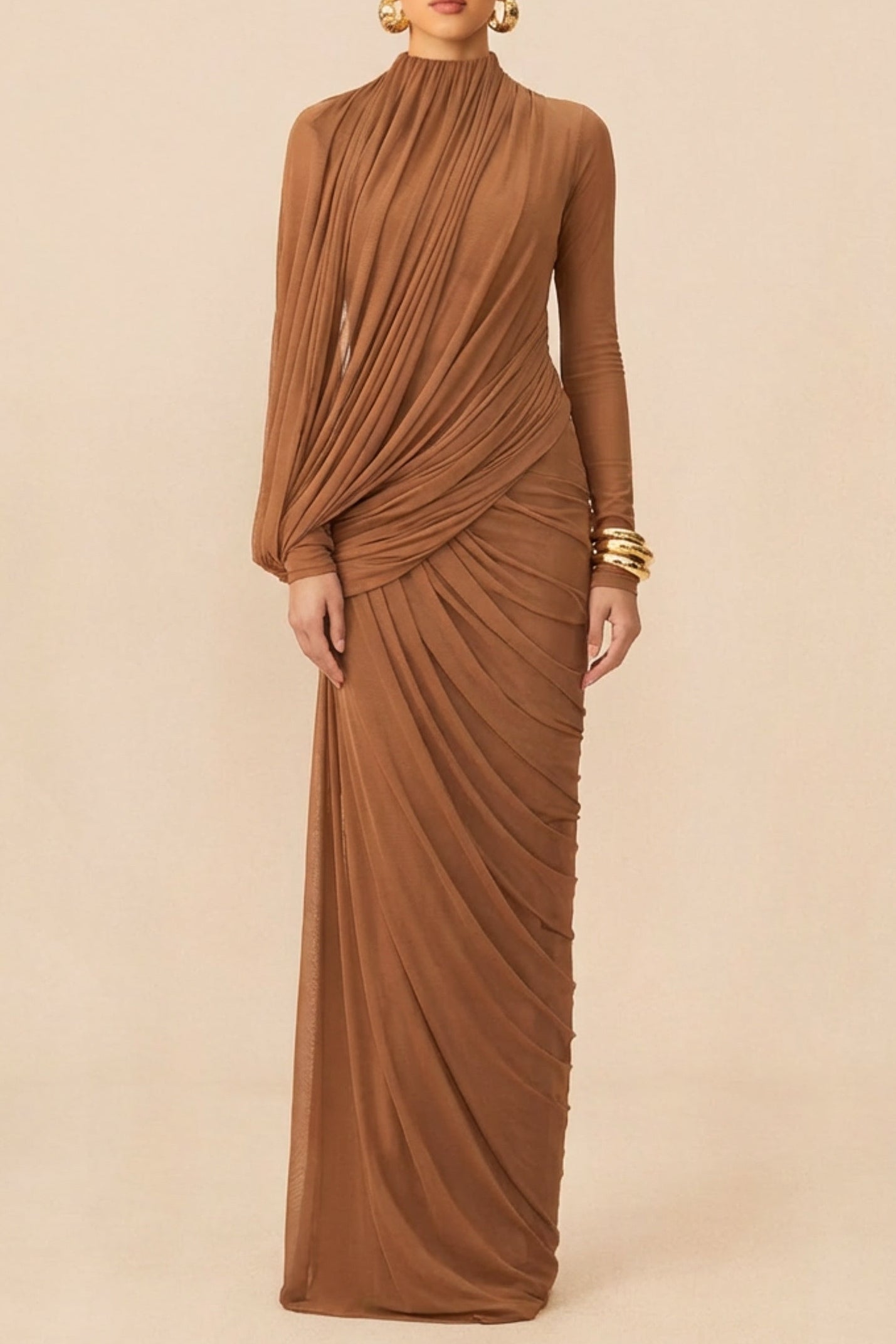 2-Jc1S0u_1770x_4bd1fbb5-bcac-4eec-9a7e-676dea966591 LIZ HIGH NECK DRAPE MAXI DRESS BROWN
