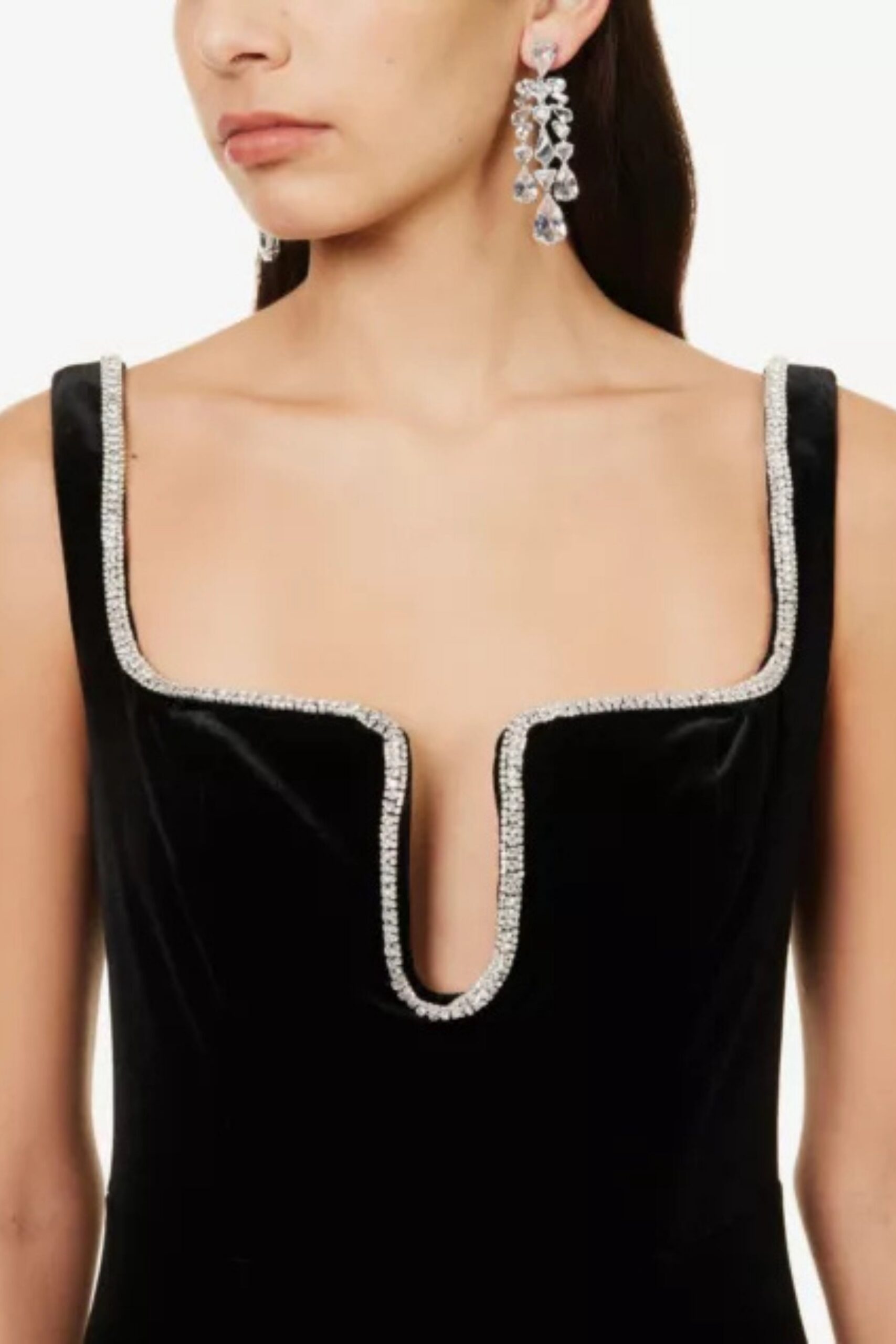 CRYSTAL VELVET MAXI DRESS FOR EVENING