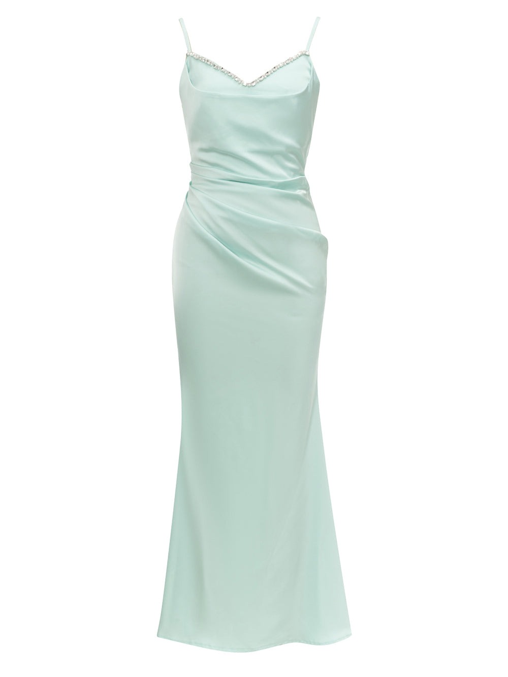 EMBELLISHED STRAPPY MAXI DRESS, GREEN EVENING PARTY SILHOUETTE