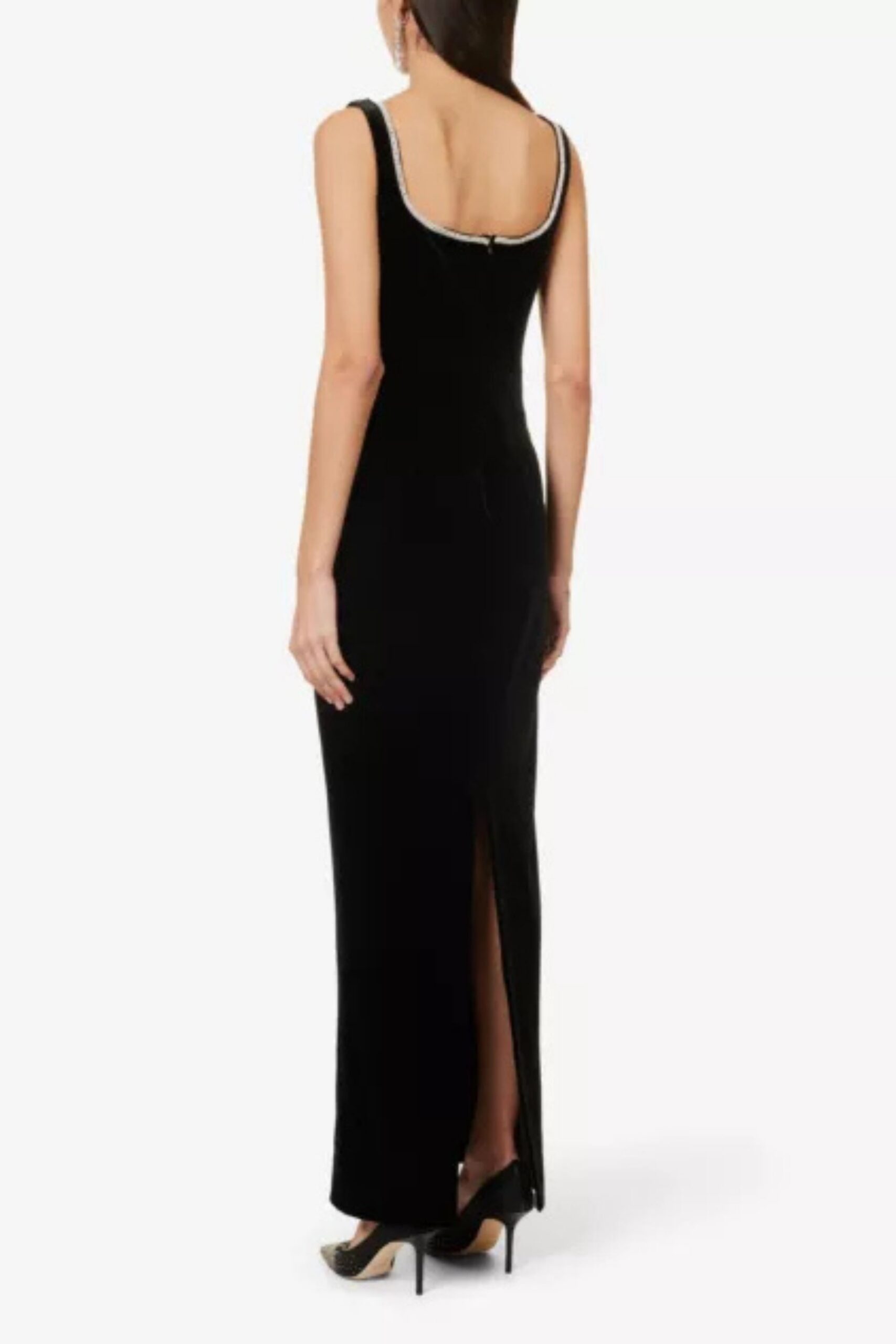 CRYSTAL VELVET MAXI DRESS FOR EVENING