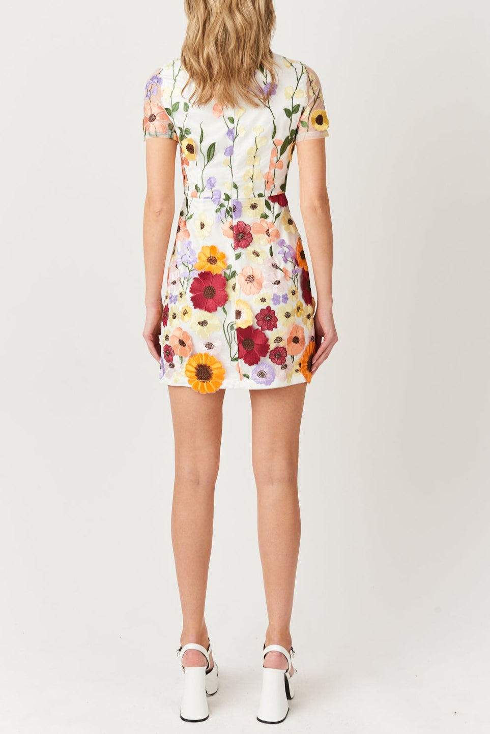 FLORAL PRINT MINI DRESS, SHORT SLEEVE, SUMMER PARTY
