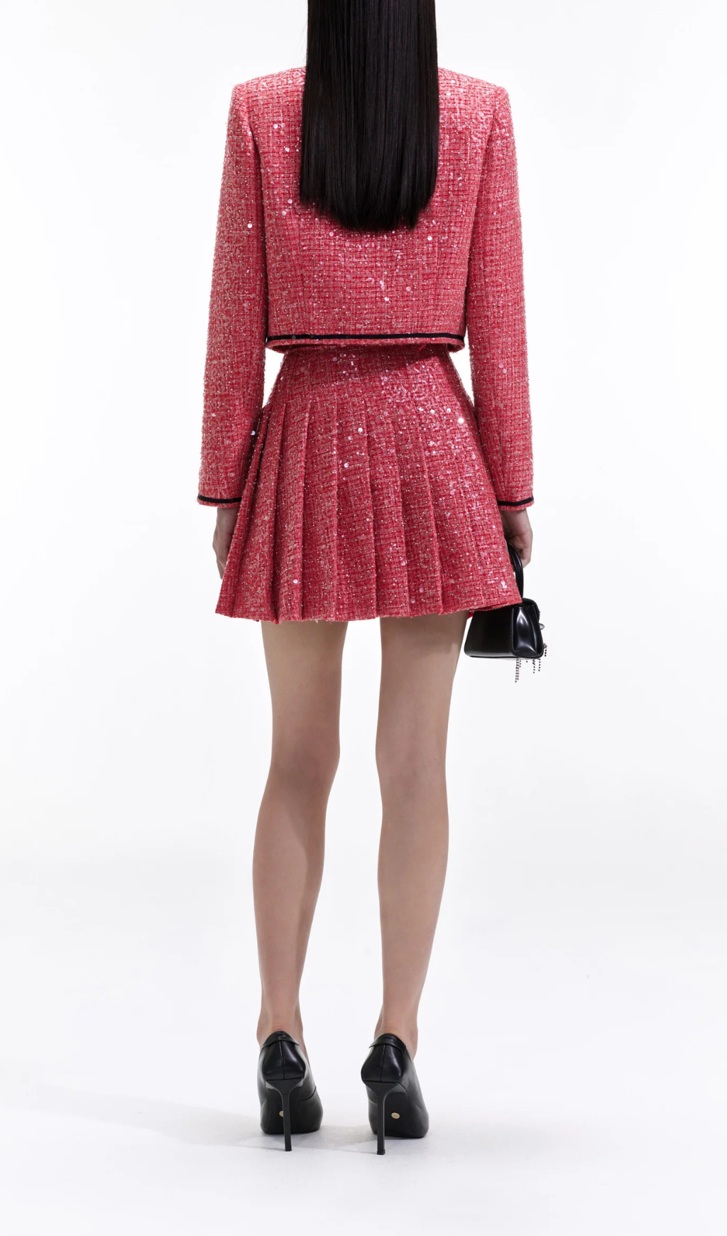 RED BOUCLE BLAZER FOR EVENTS