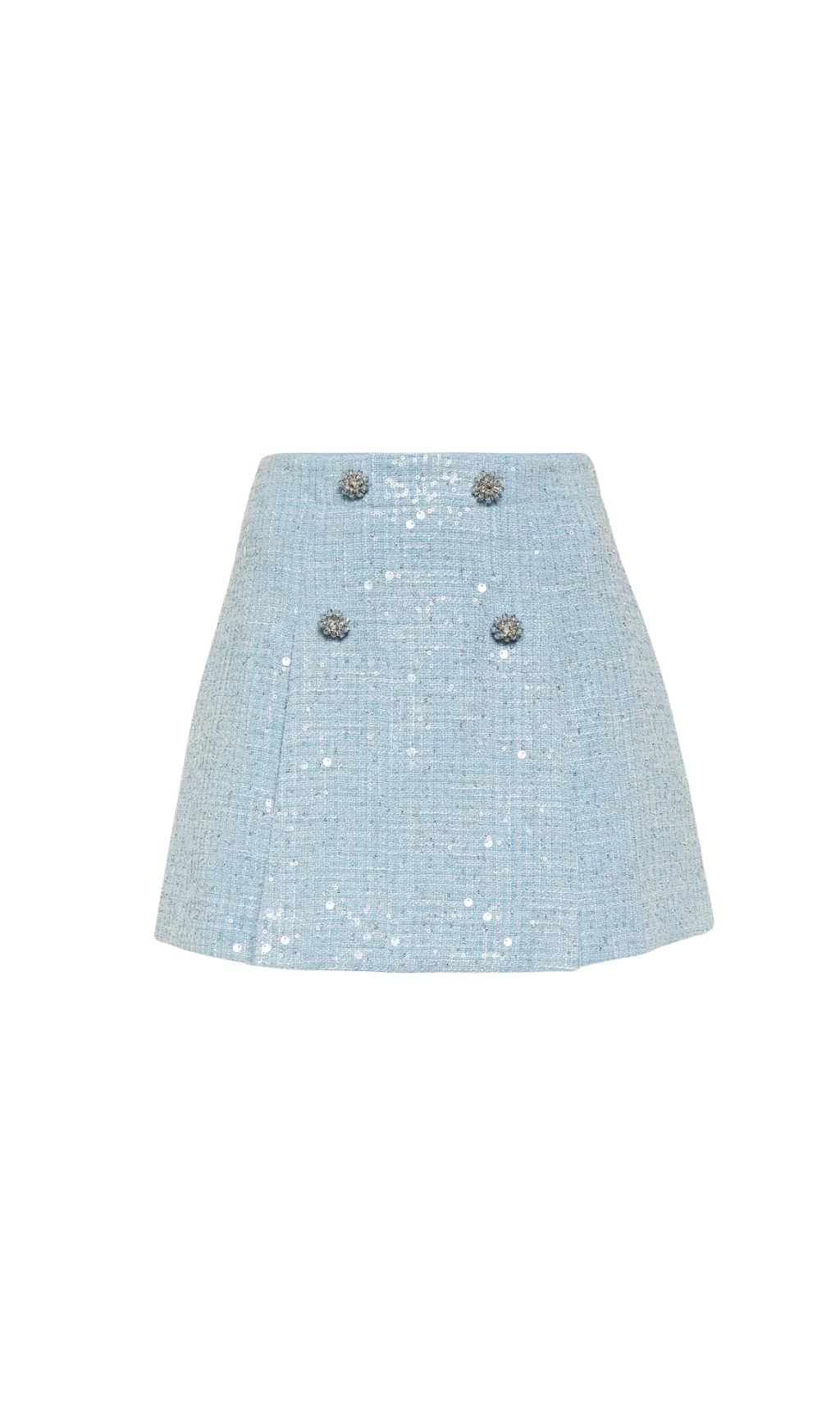 BLUE SEQUIN BOUCLE MINI SKIRT FOR PARTY