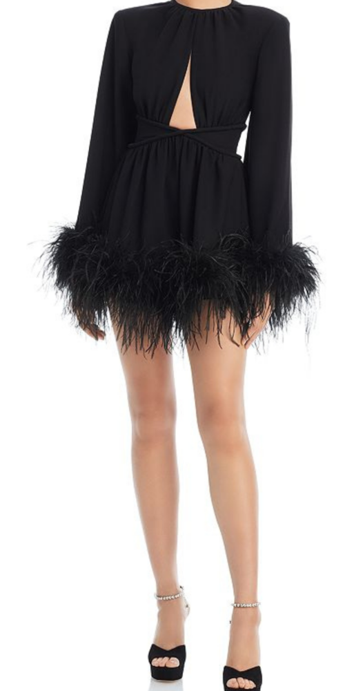 ORNELLA FEATHER TRIM DRESS ORNELLA FEATHER TRIM DRESS