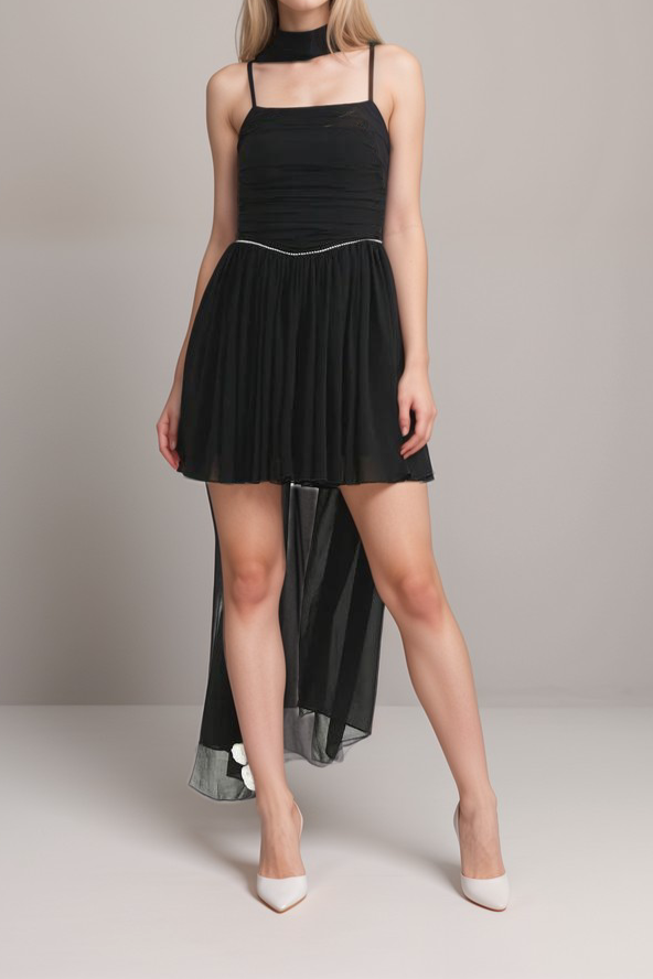 NADINE EMBELLISHED PLEATED MIDI DRESS