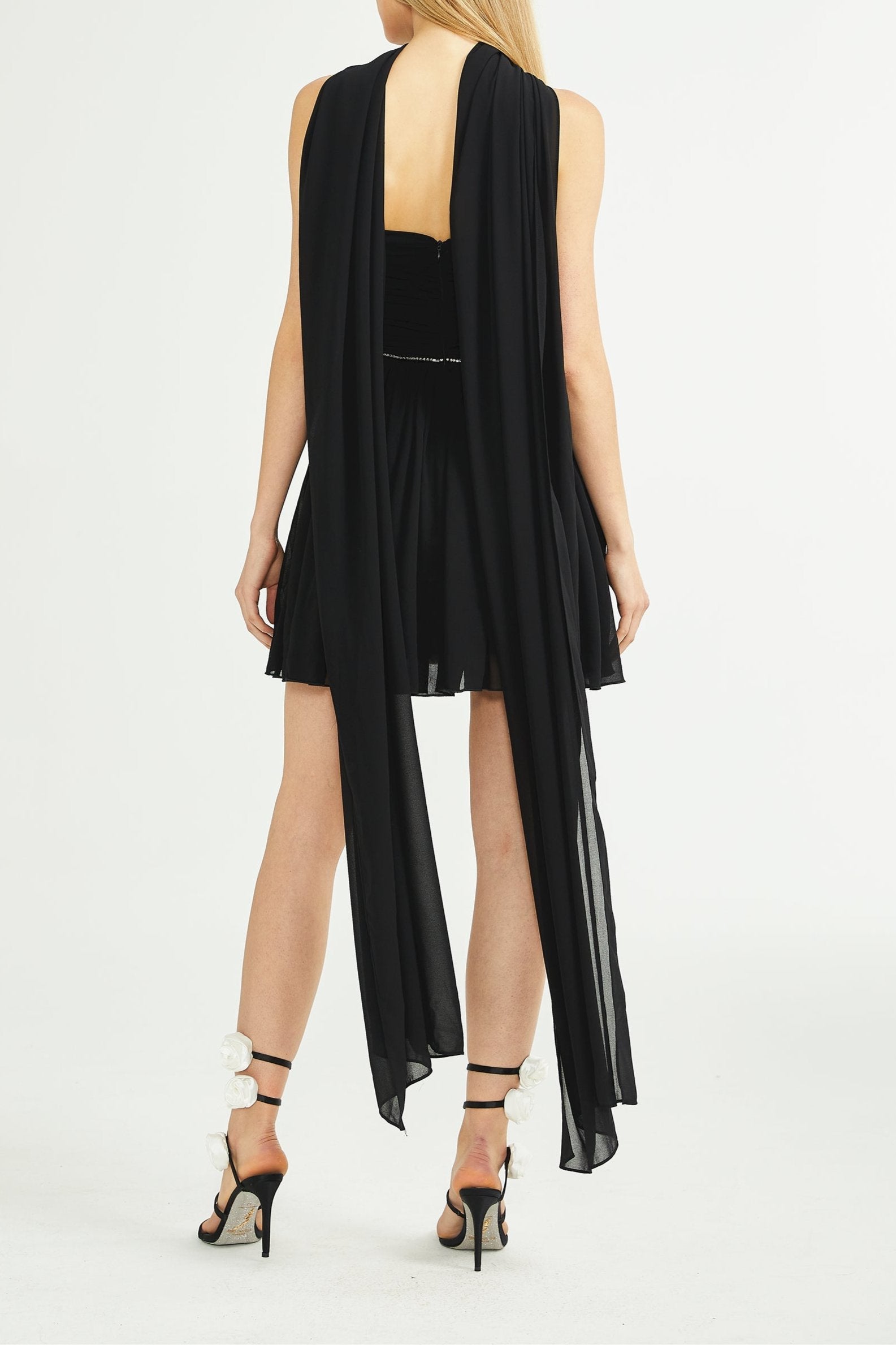 NADINE EMBELLISHED PLEATED MIDI DRESS