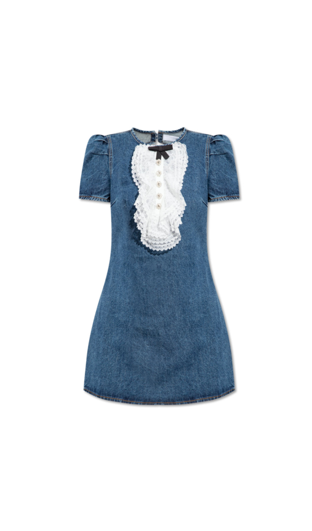 LACE BIB PANEL COCKTAIL MINI DRESS