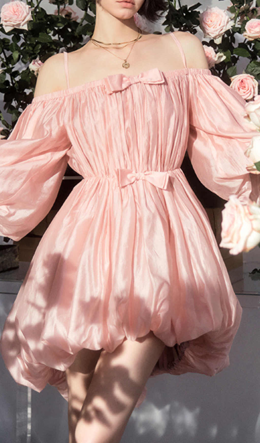 SHINY ORGANZA MINI DRESS FOR PARTY