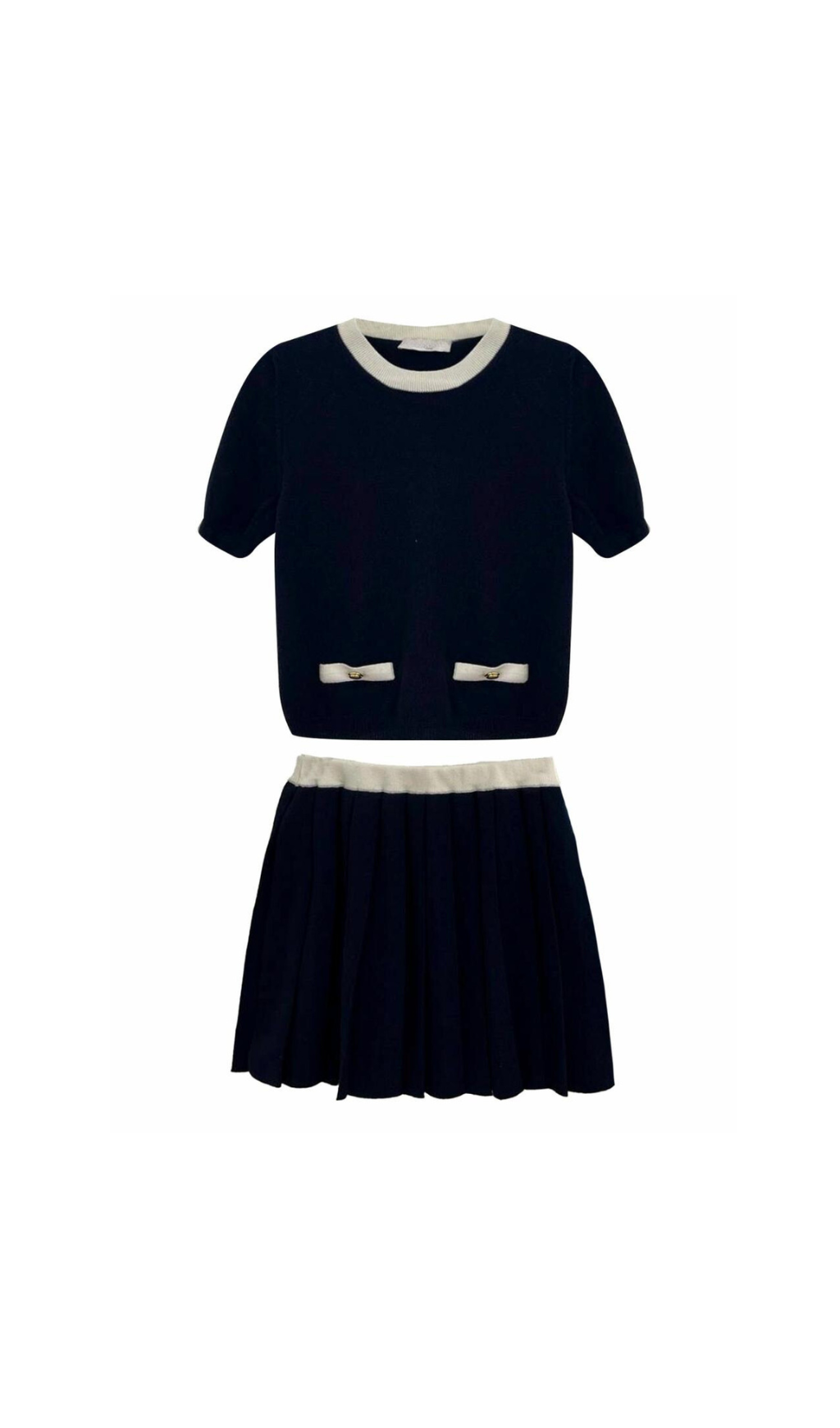 DARK BLUE WOOL SKIRT SUIT FOR WOMEN
