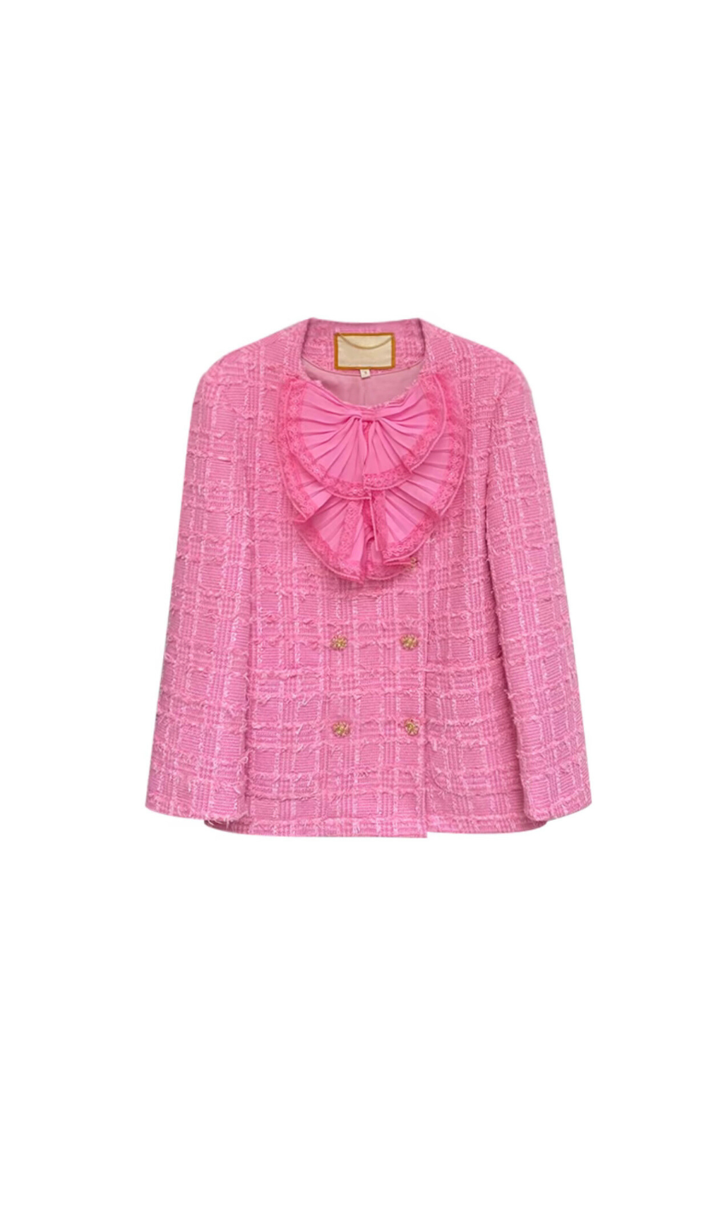 PINK BOW TWEED LOOSE BLAZER FOR WEDDING