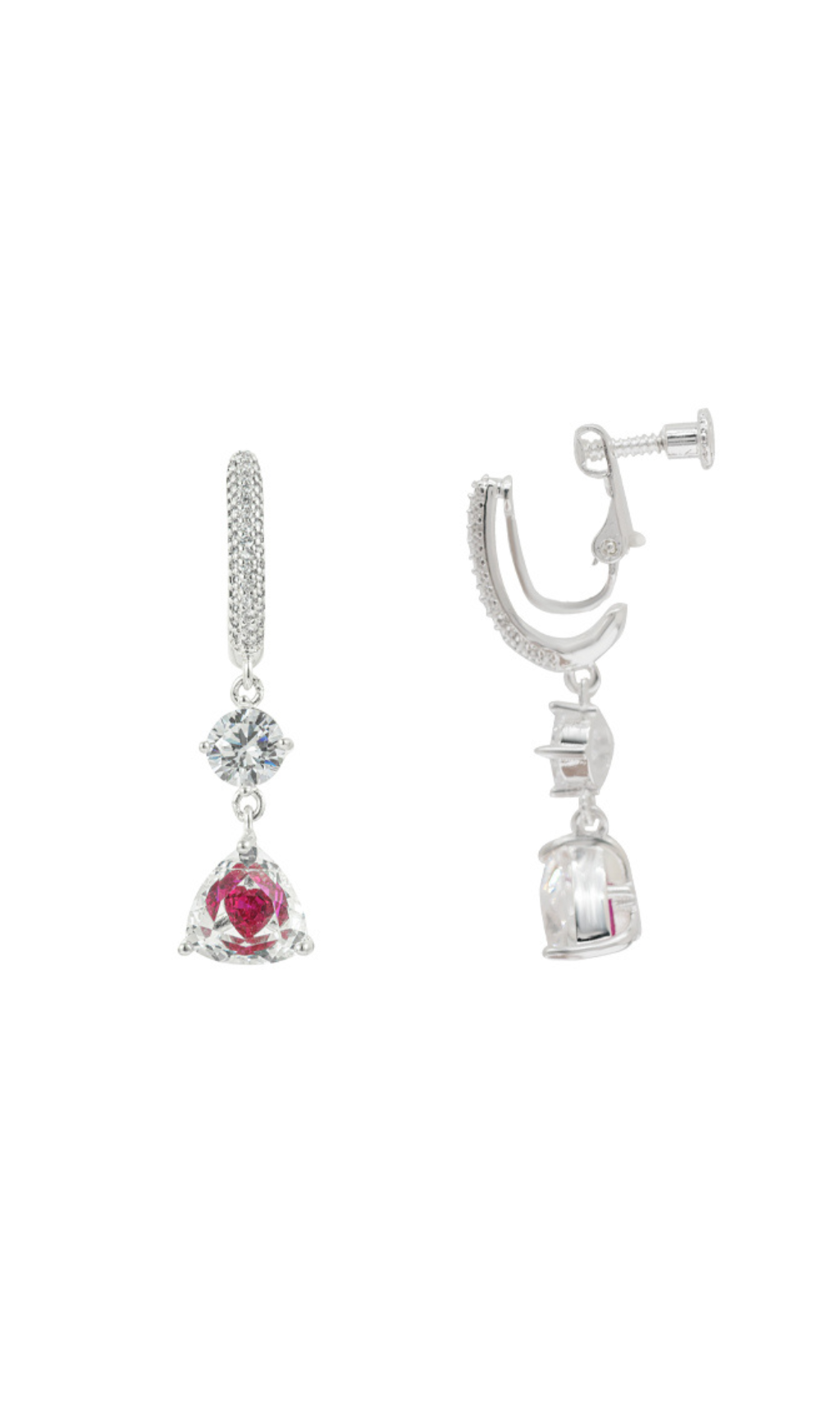 RED GEMSTONE DROP EARRINGS FOR WEDDING