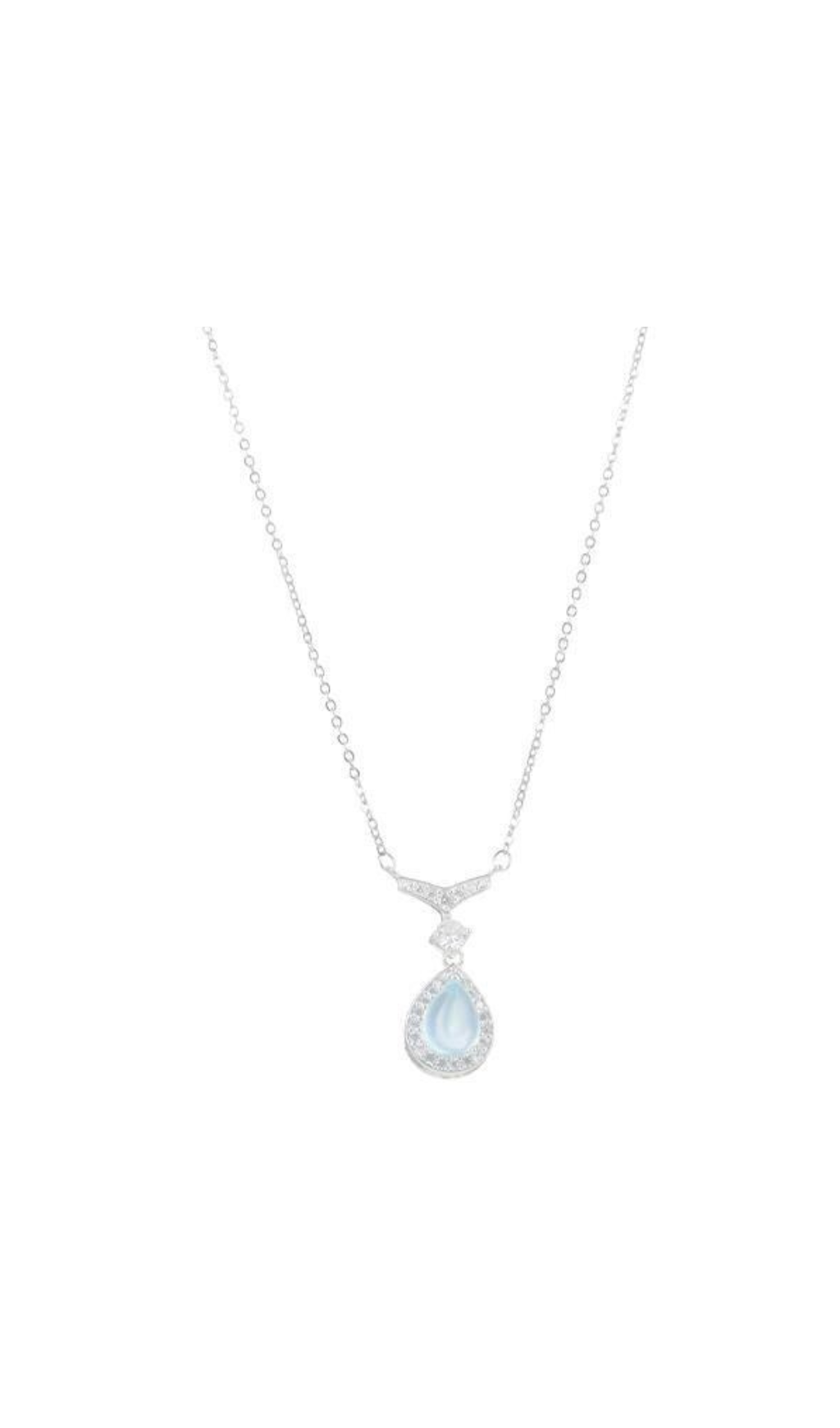 AQUAMARINE COLLARBONE NECKLACE, DELICATE EVERYDAY GIFT