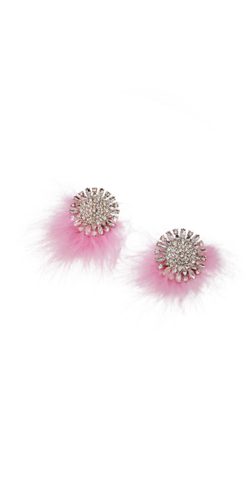 RHINESTONE-ENCRUSTED EARRINGS