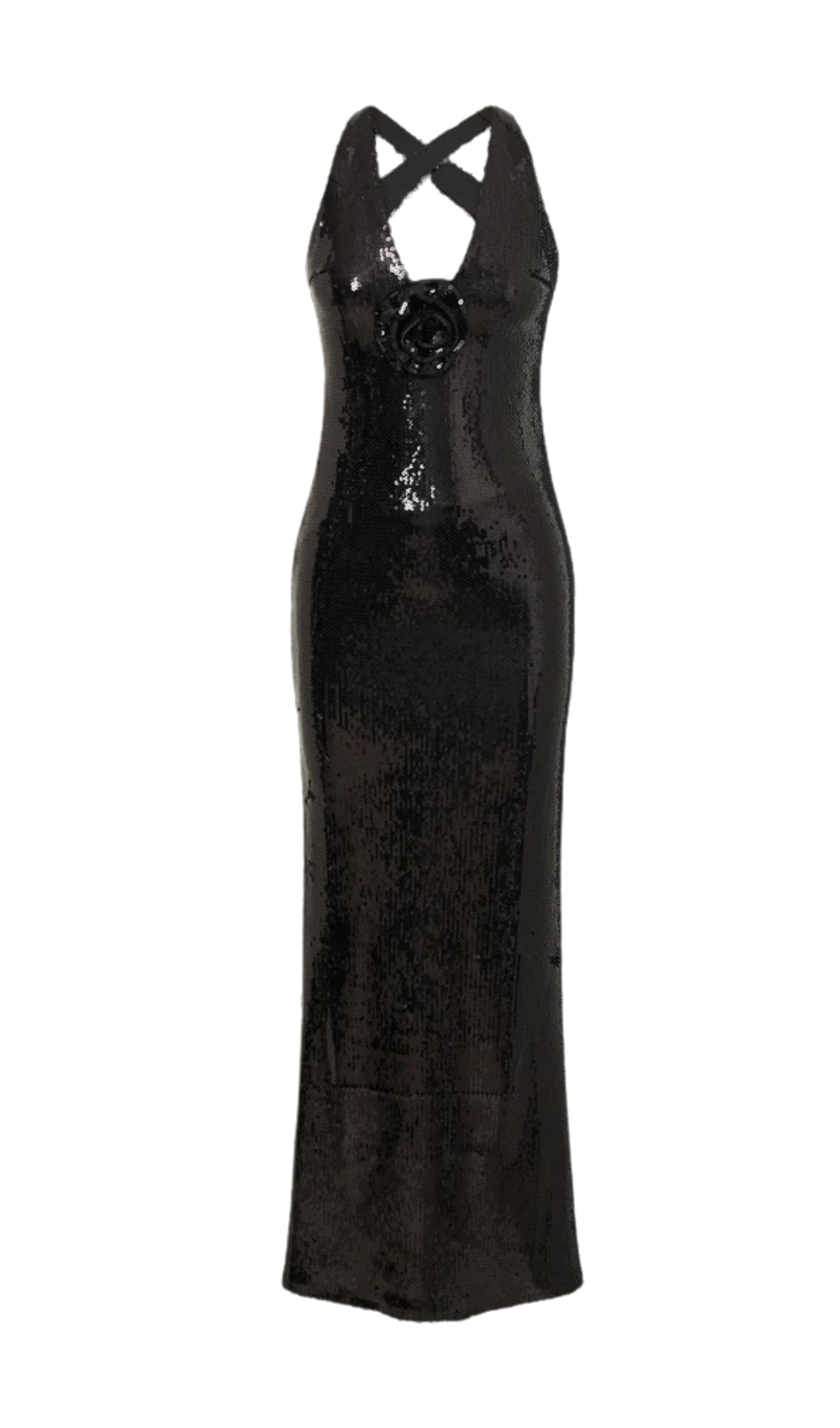 ROSE SEQUIN BLACK MAXI DRESS PARTY