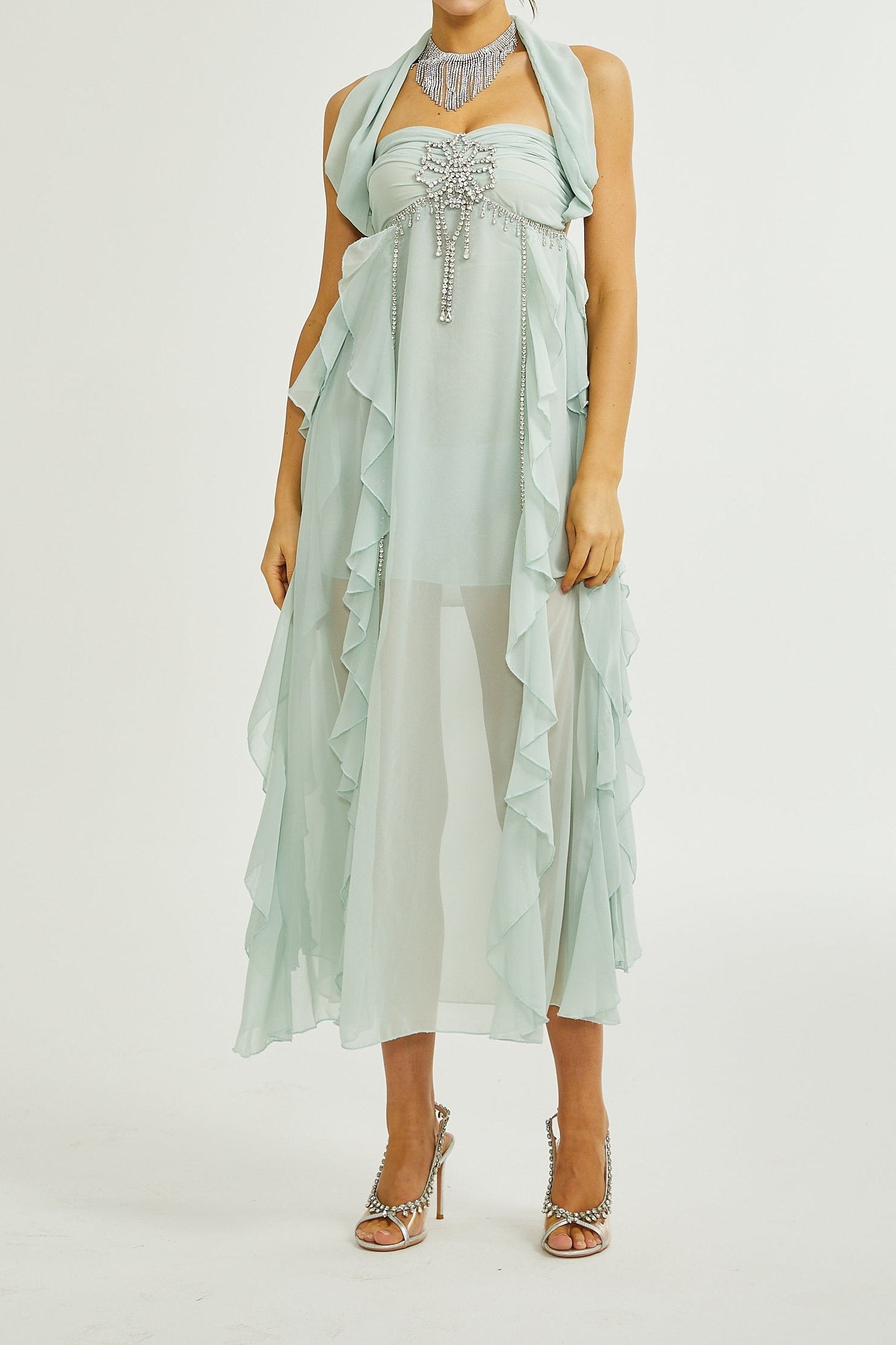 2024-04-08_1492 SALILAH EMBELLISHED RUFFLED COCKTAIL DRESS