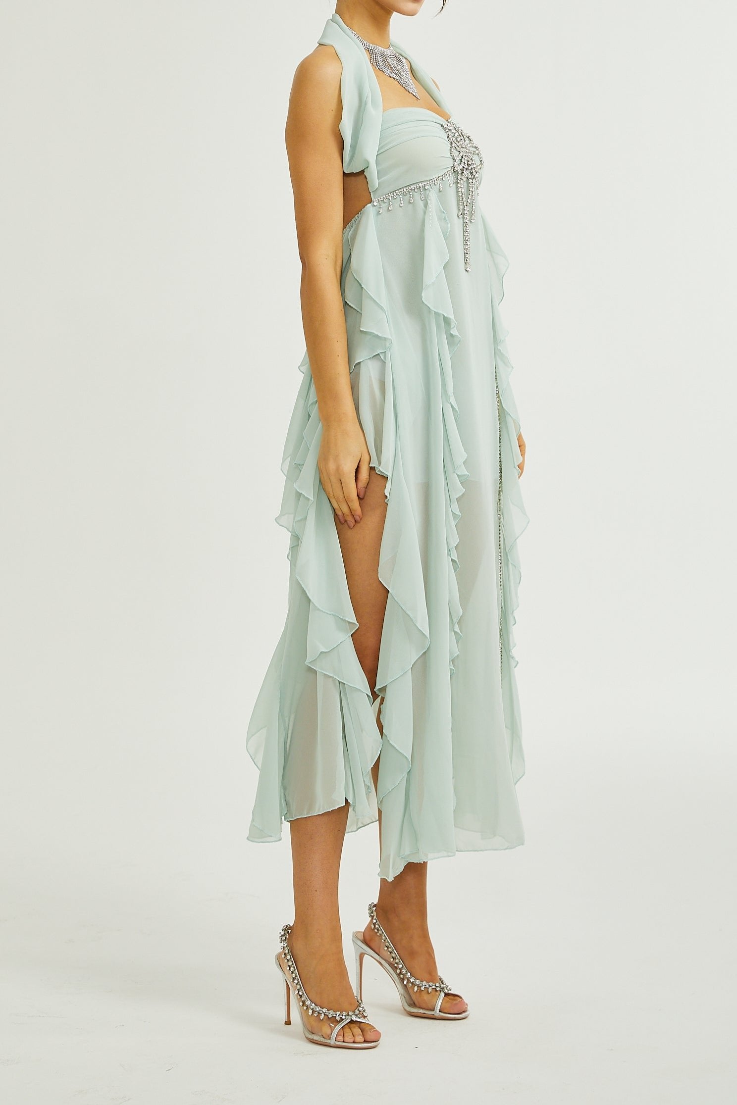 2024-04-08_1495 SALILAH EMBELLISHED RUFFLED COCKTAIL DRESS