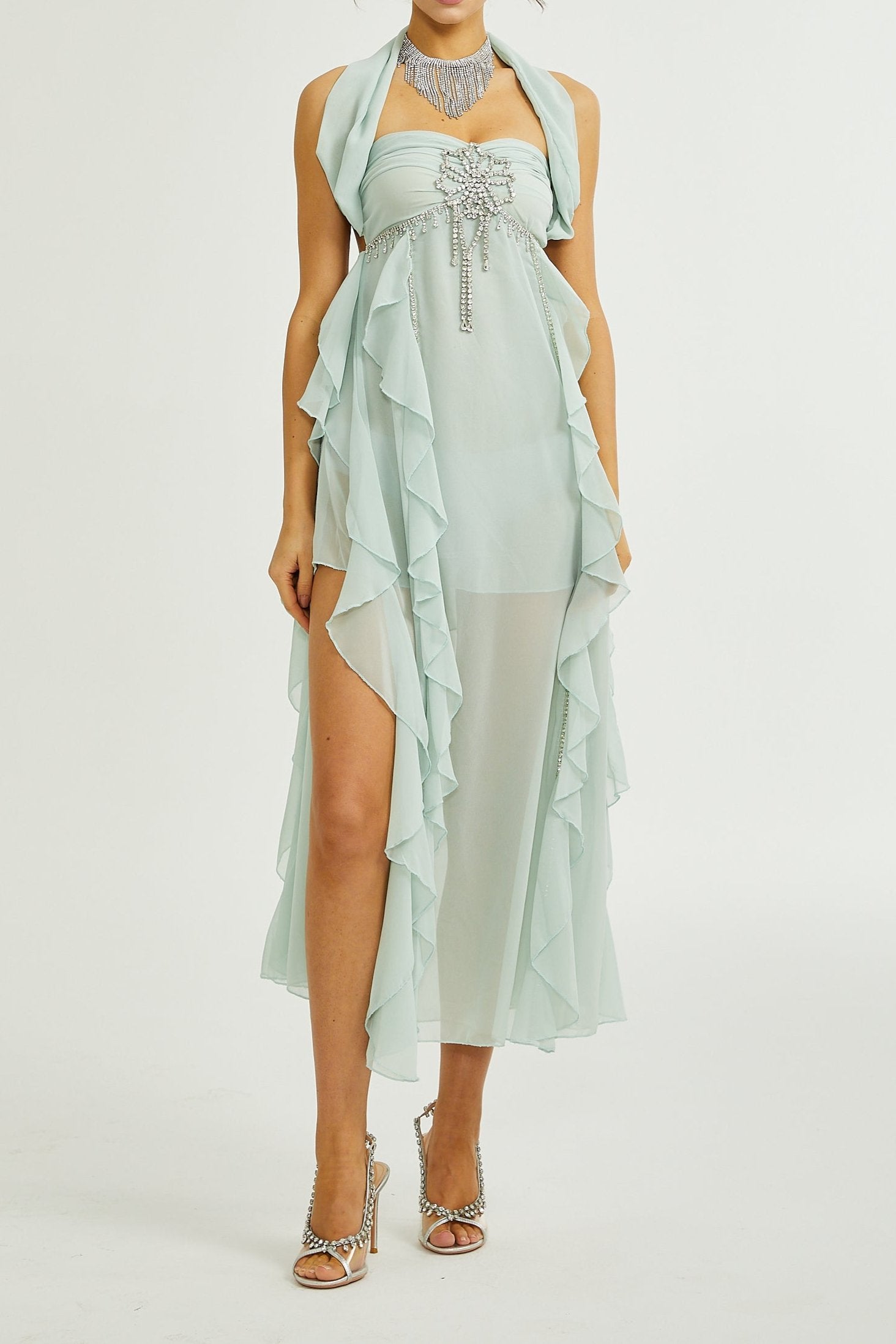 2024-04-08_1503 SALILAH EMBELLISHED RUFFLED COCKTAIL DRESS