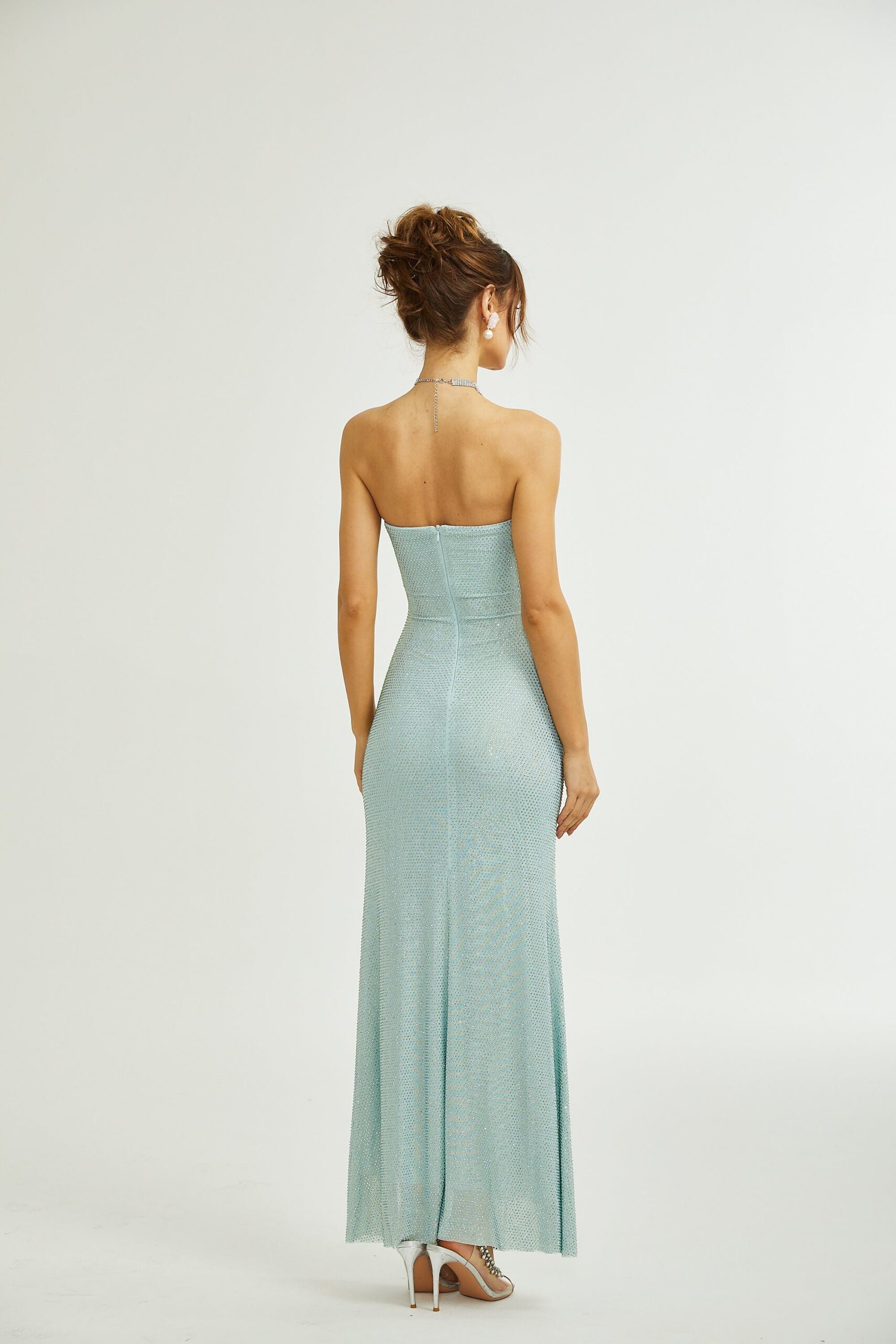 SEBILLE EMBELLISHED BOW MAXI DRESS