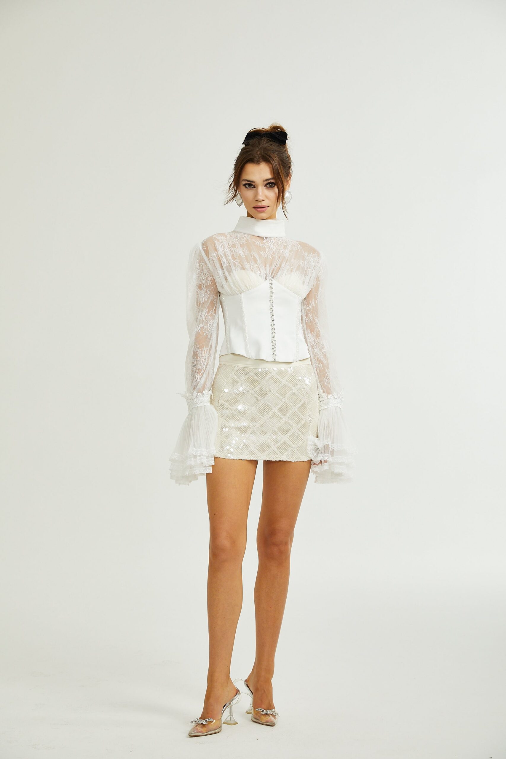ELLICA SEMI-SHEER CROPPED TOP FOR NIGHT OUT