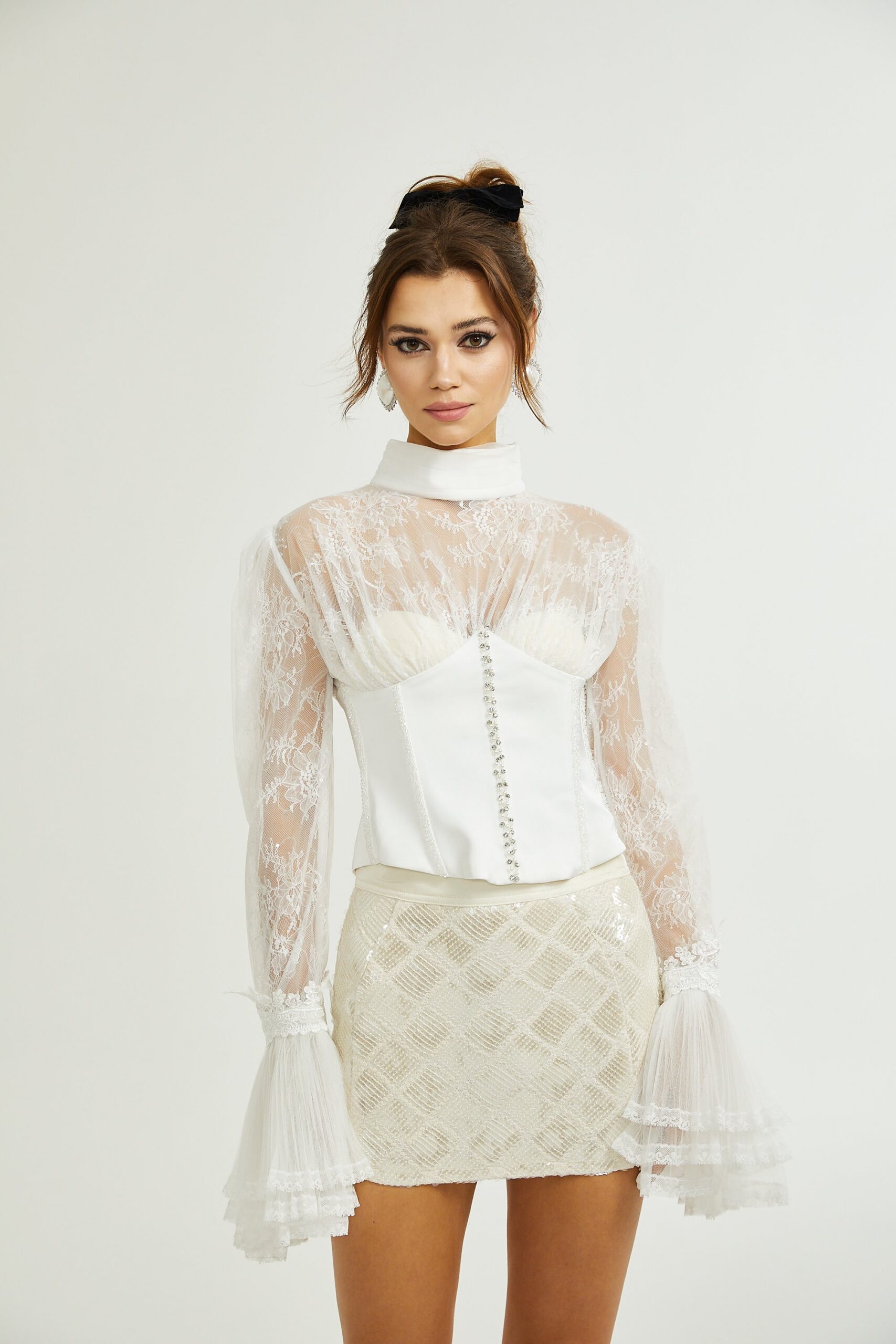 ELLICA SEMI-SHEER CROPPED TOP FOR NIGHT OUT