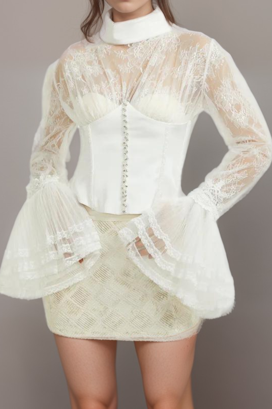 ELLICA SEMI-SHEER CROPPED TOP FOR NIGHT OUT