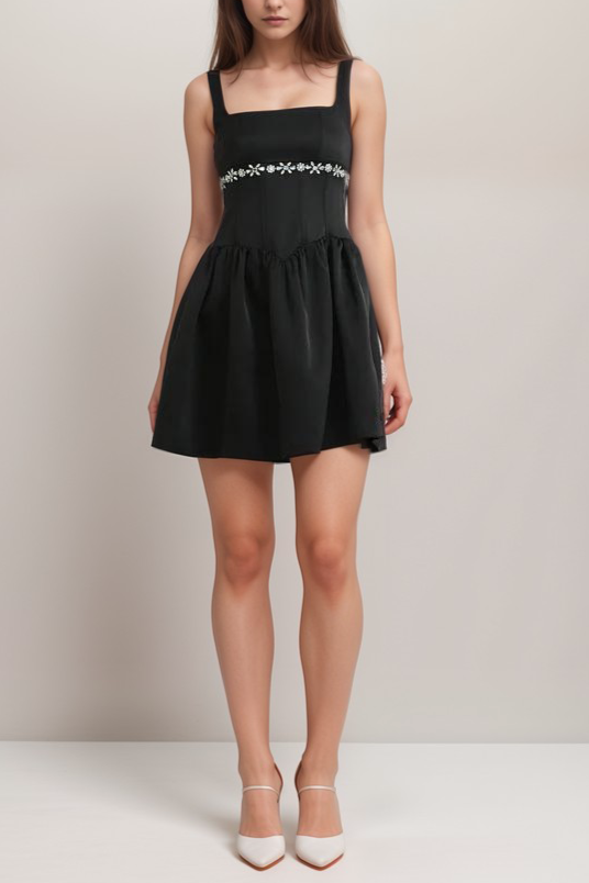 DELIA EMBELLISHED FLARE DRESS, FORMAL