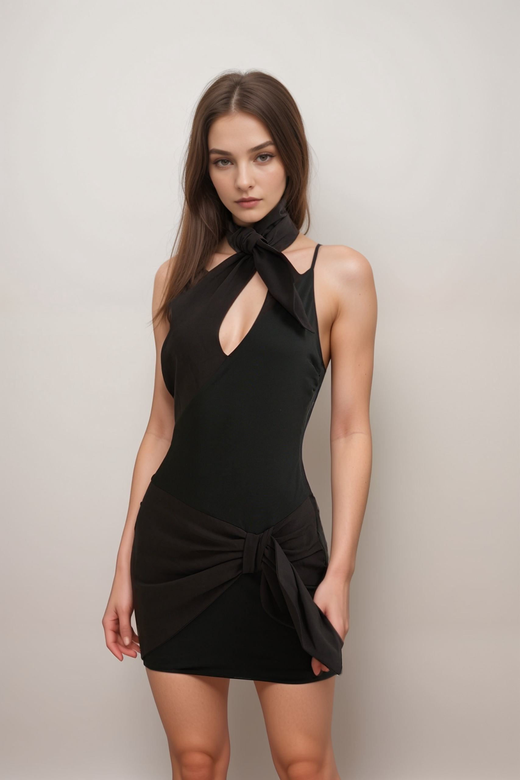 AMELIE ASYMMETRIC CROSSOVER DRESS FOR EVENTS