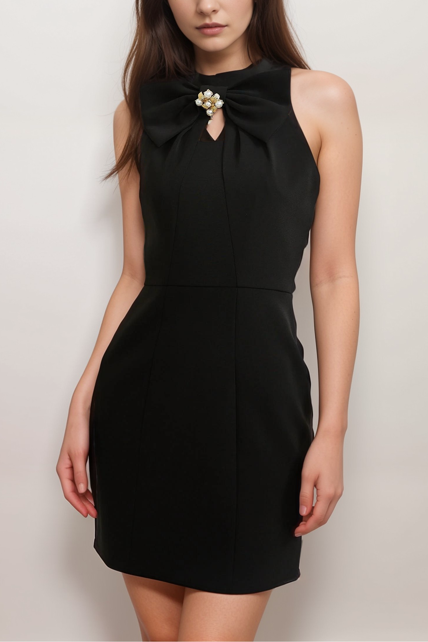 LANETTA BOW SLEEVELESS MINI DRESS FOR PARTY