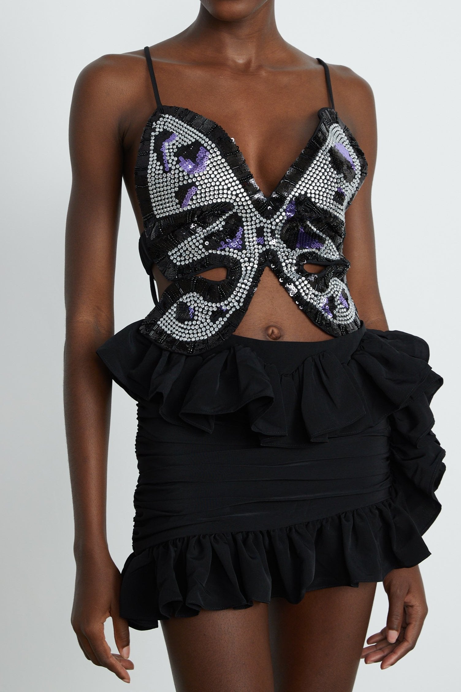 VITTORIA EMBELLISHED BUTTERFLY TOP FOR EVENING