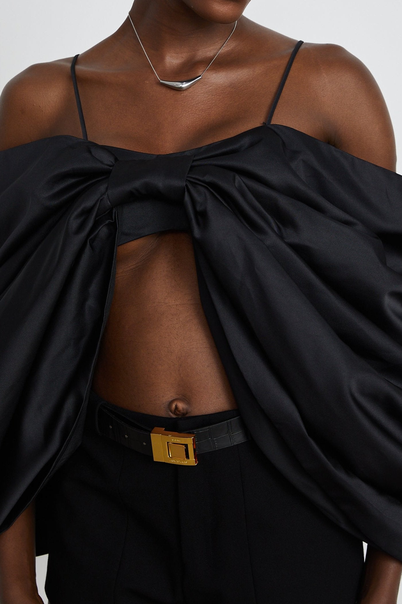 BLACK BOWKNOT SCOOP-BACK TOP, ELEGANT DATE NIGHT