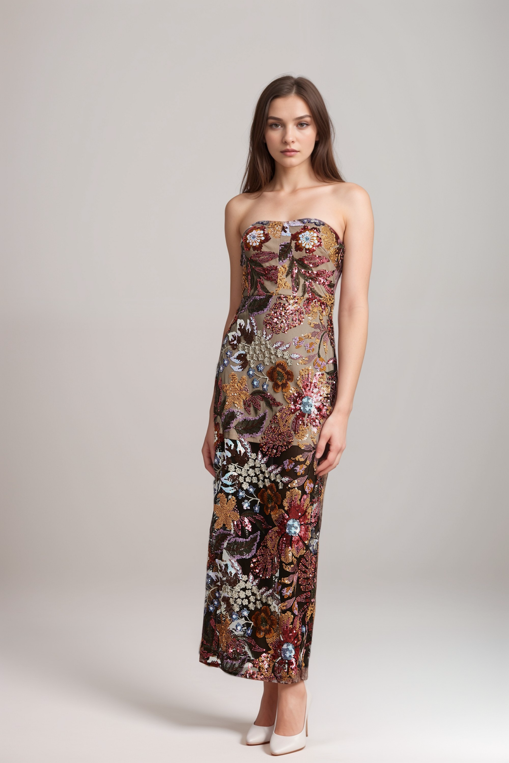 THÉRÈSE SEQUIN MULTICOLOUR MIDI DRESS