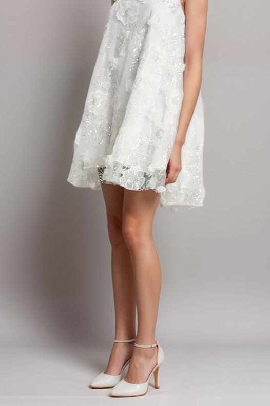 SUZETTE CRYSTAL FLORAL MINI DRESS FOR PARTY