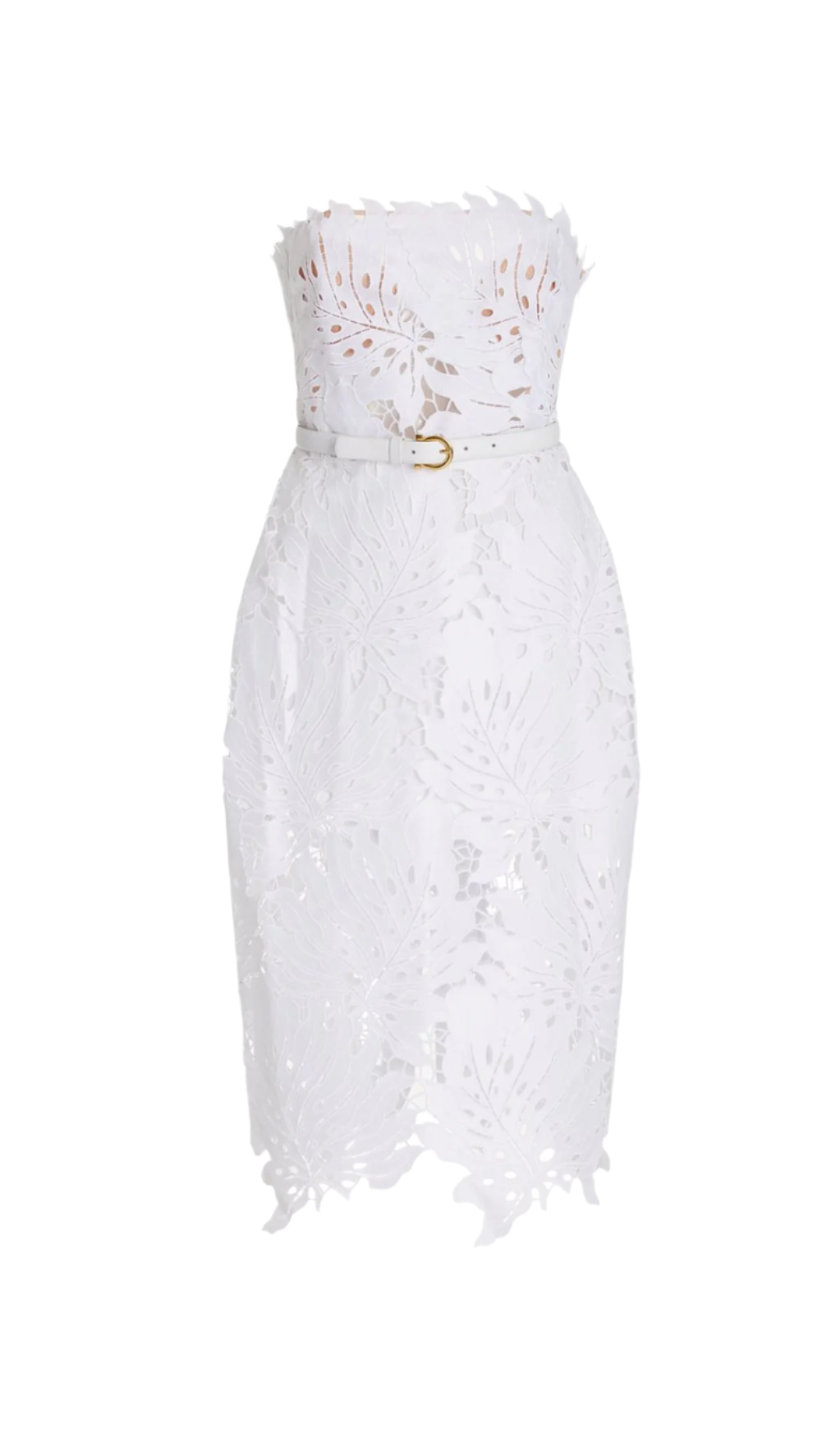 OFF-SHOULDER WHITE LACE MIDI DRESS FOR WEDDING