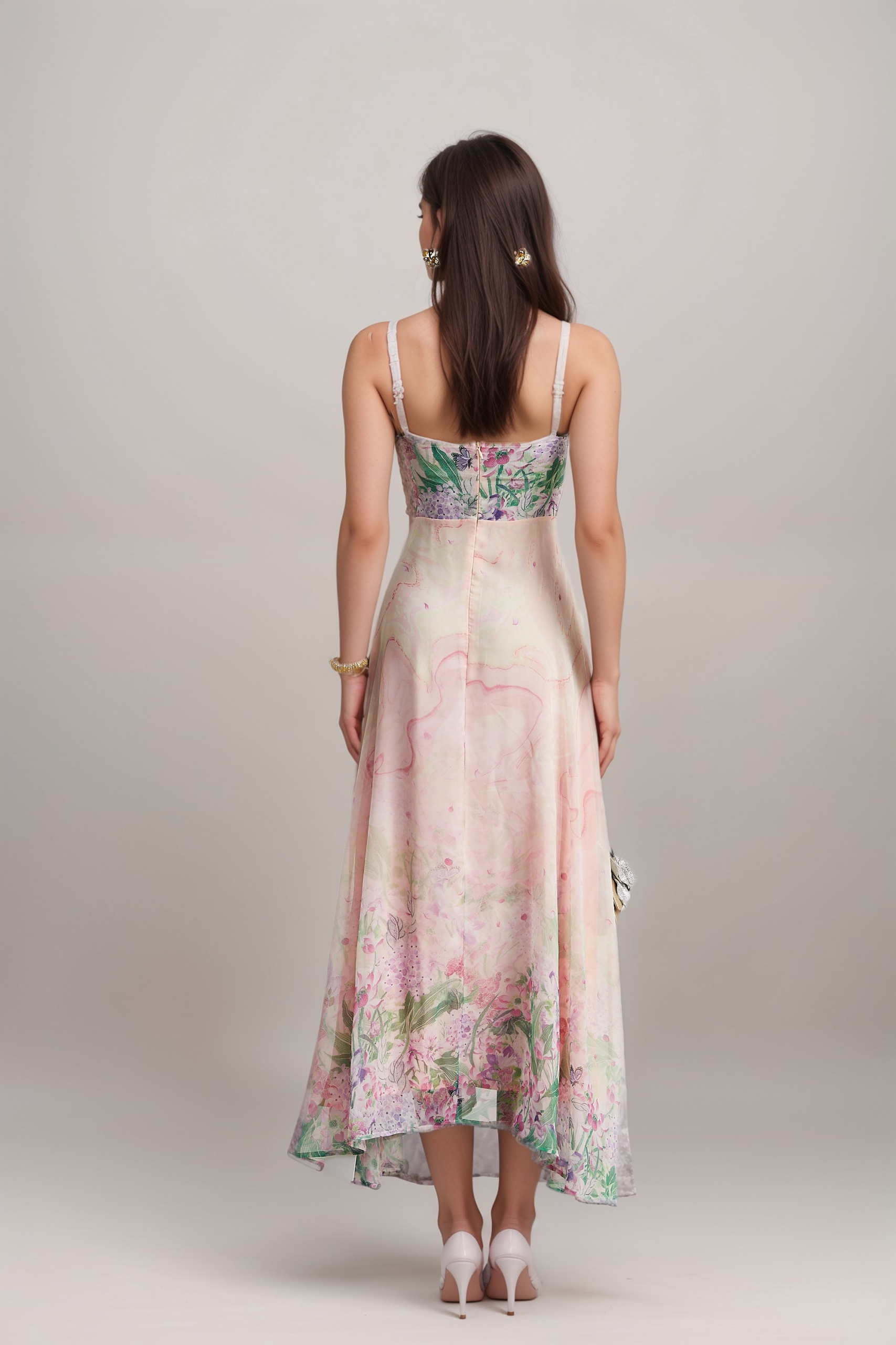 PRISCILLE FLORAL MIDI DRESS FOR WEDDING GUEST